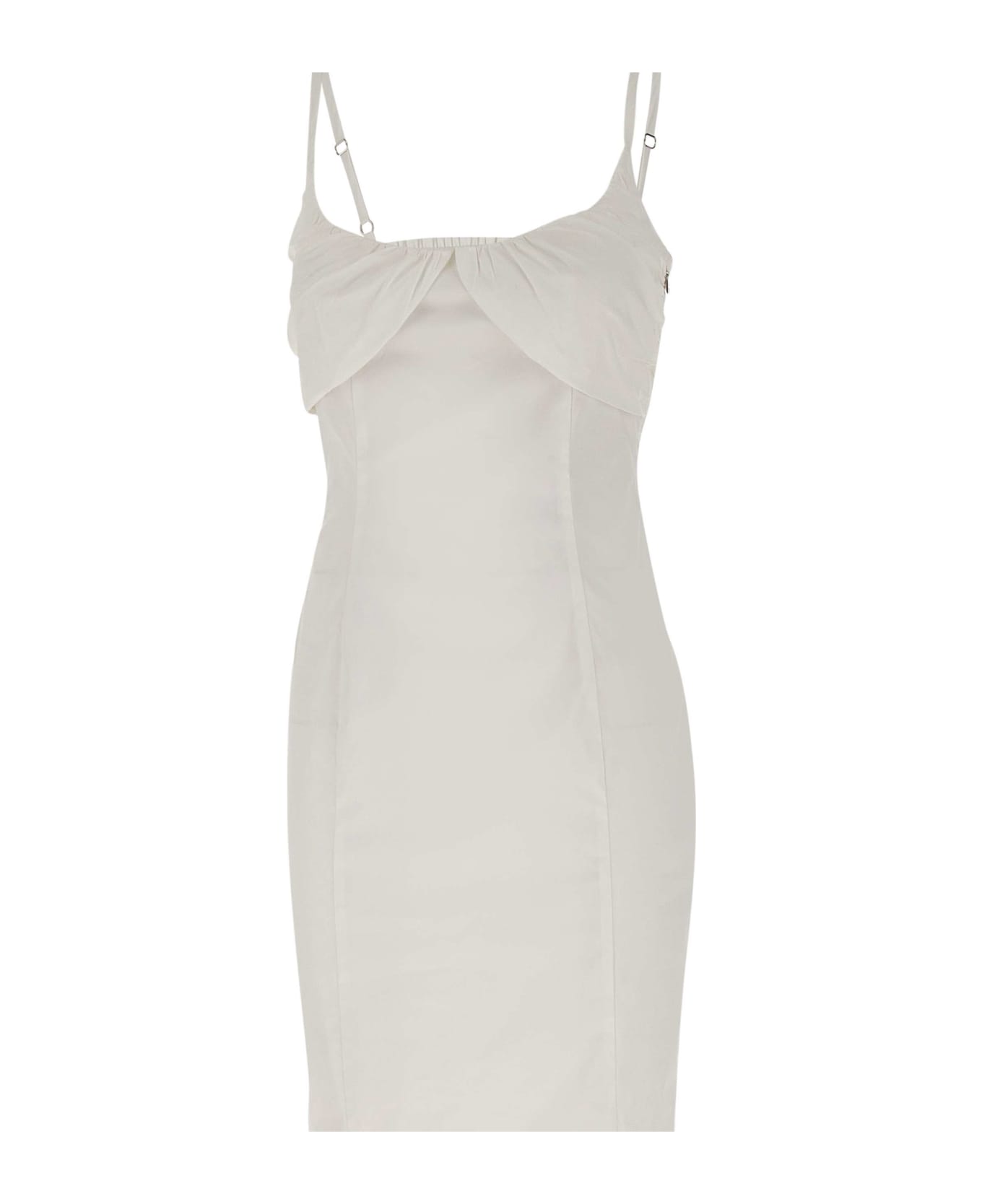 Rotate by Birger Christensen "ruched Cup Midi Dress" Cotton Dress - WHITE