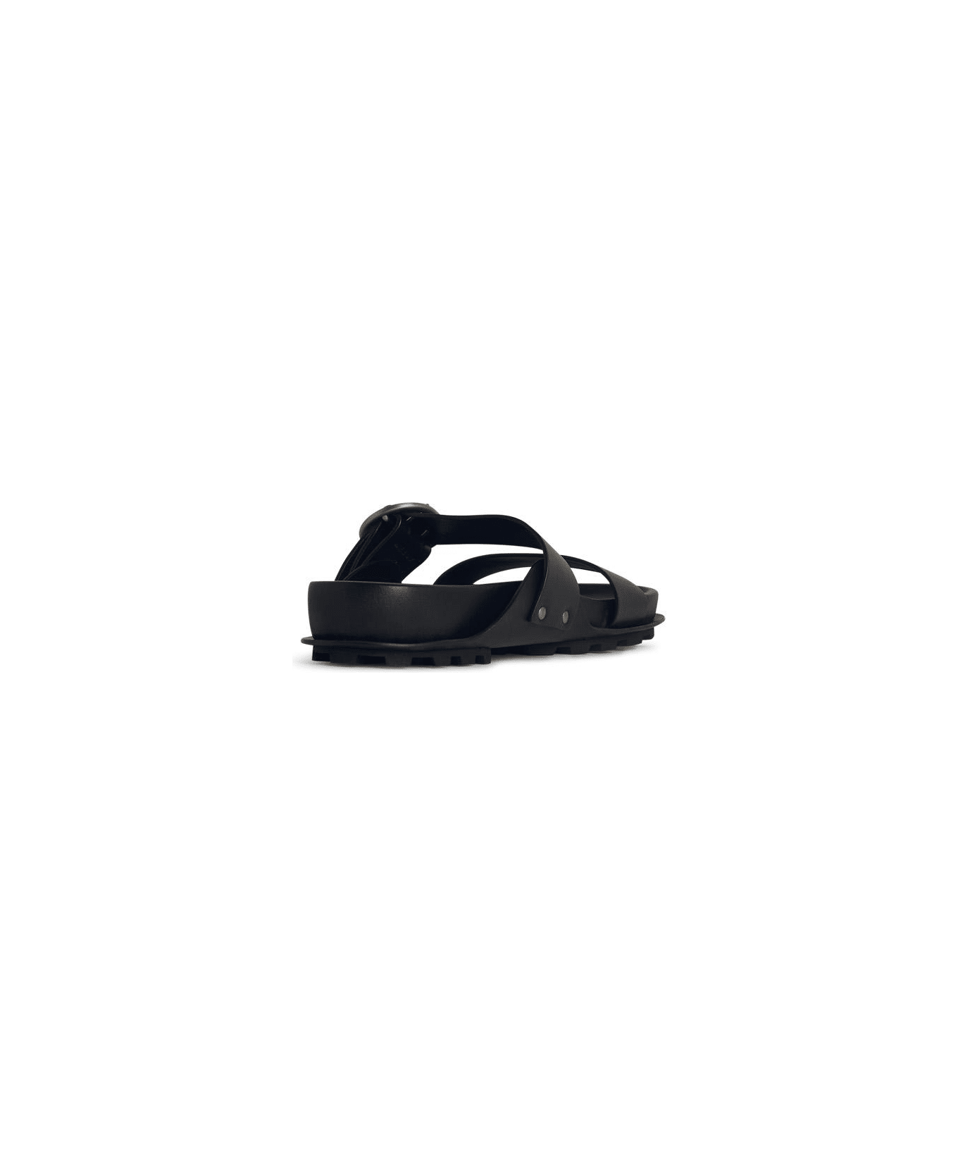 Jil Sander Black Leather Slippers - Black