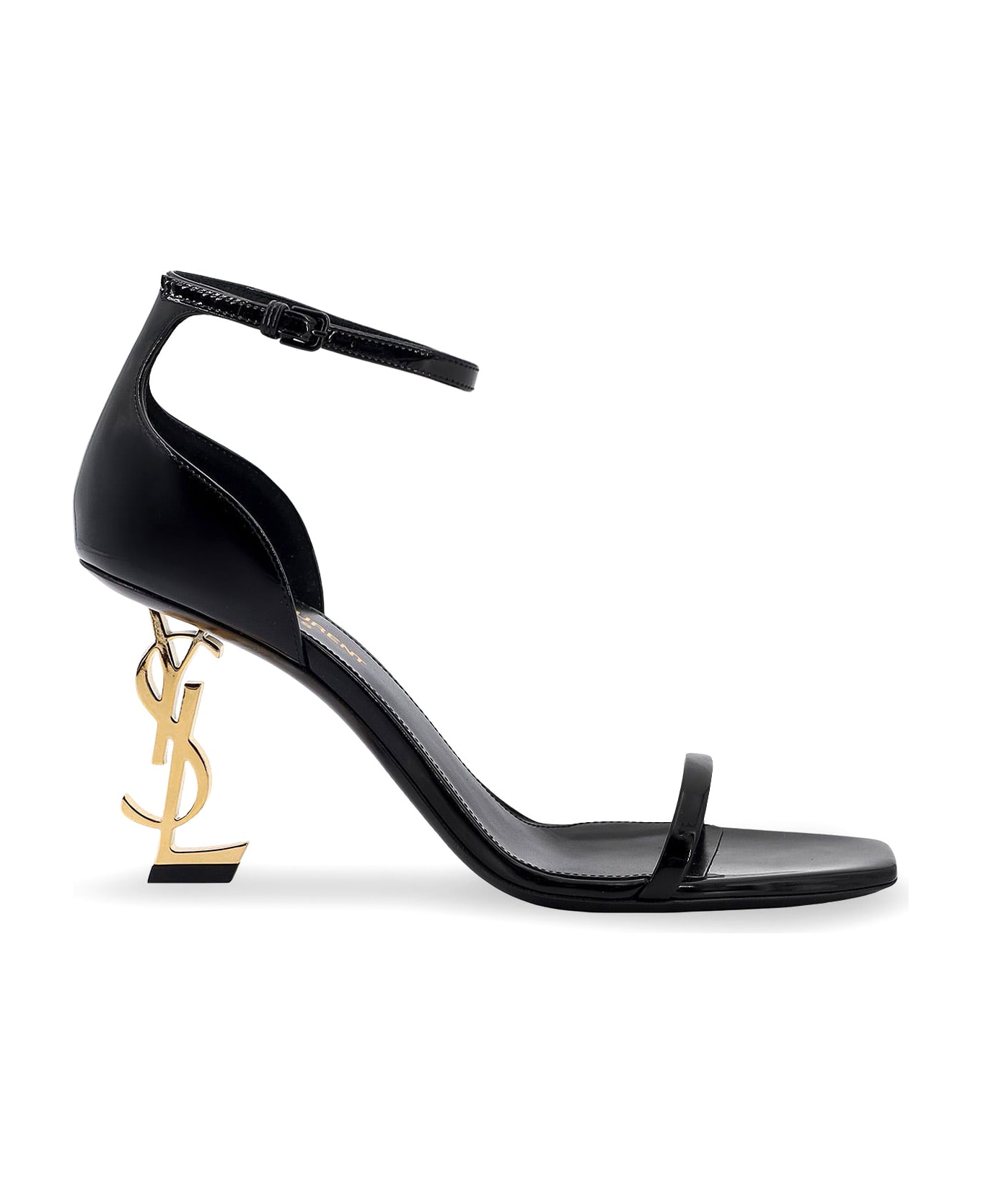 Saint Laurent Opyum 85 Patent Leather Sandals - Black