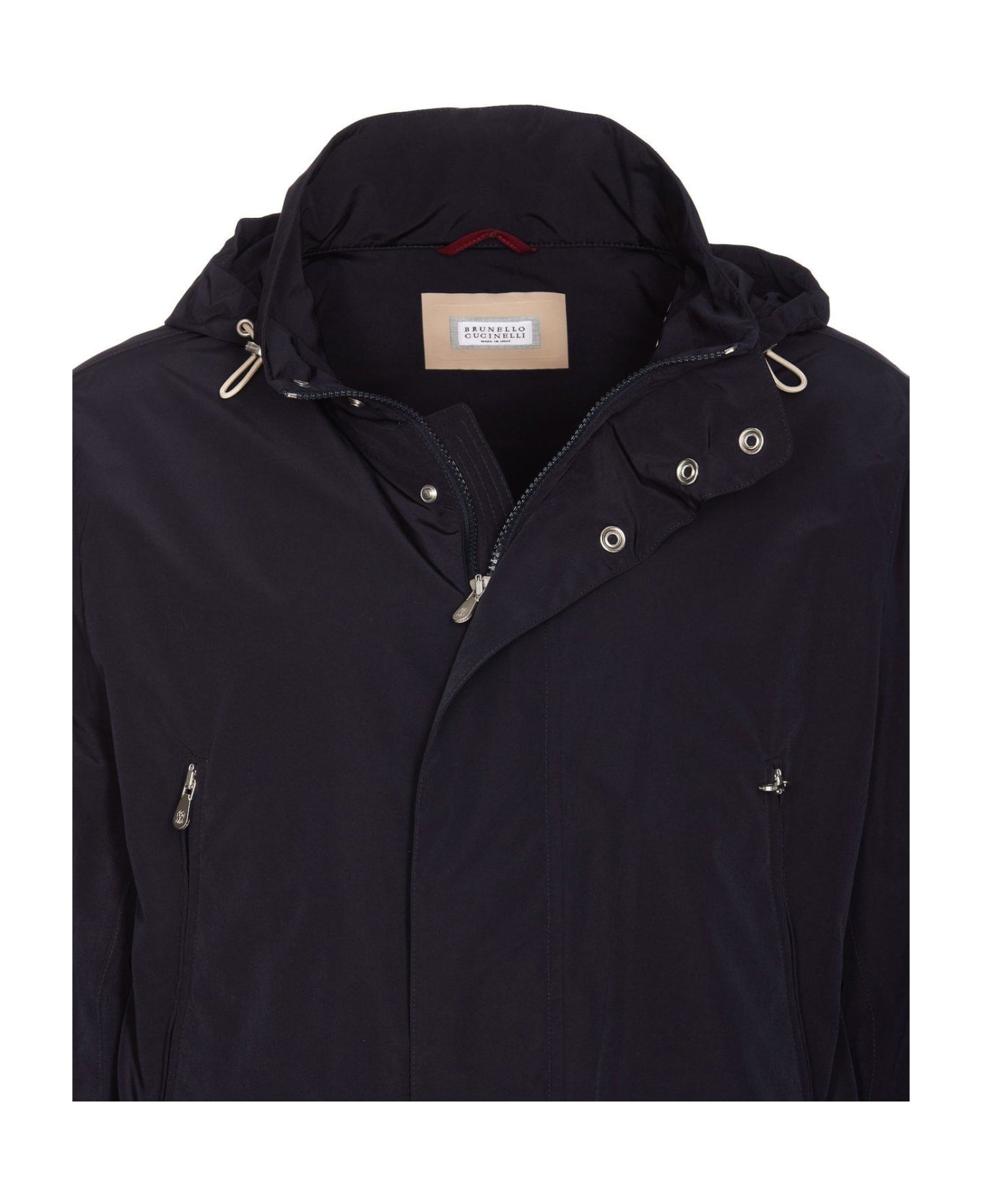 Brunello Cucinelli Zip-up Hooded Jacket - NAVY