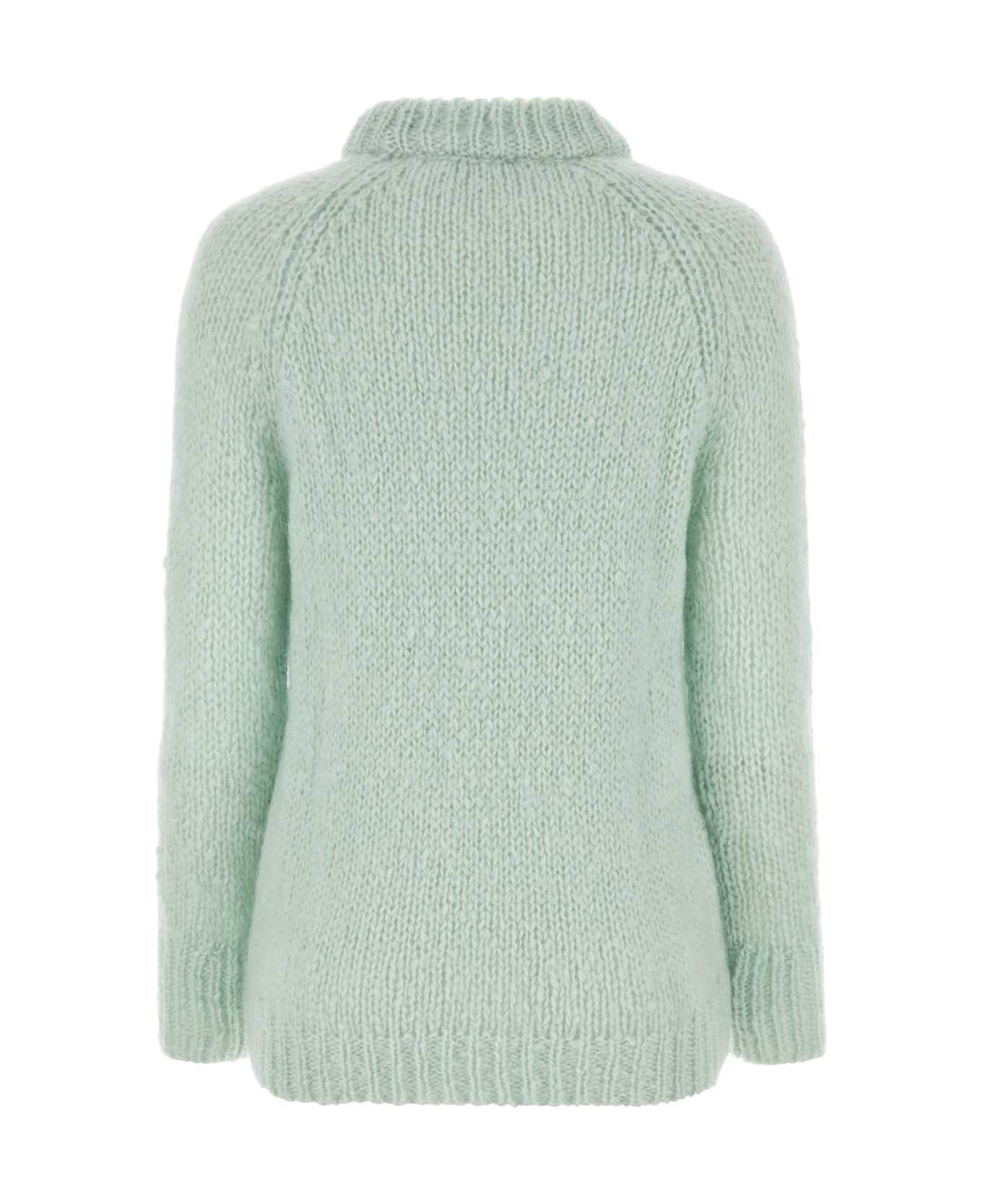 Cecilie Bahnsen Mint Green Mohair Blend Sweater - BLUEMINT