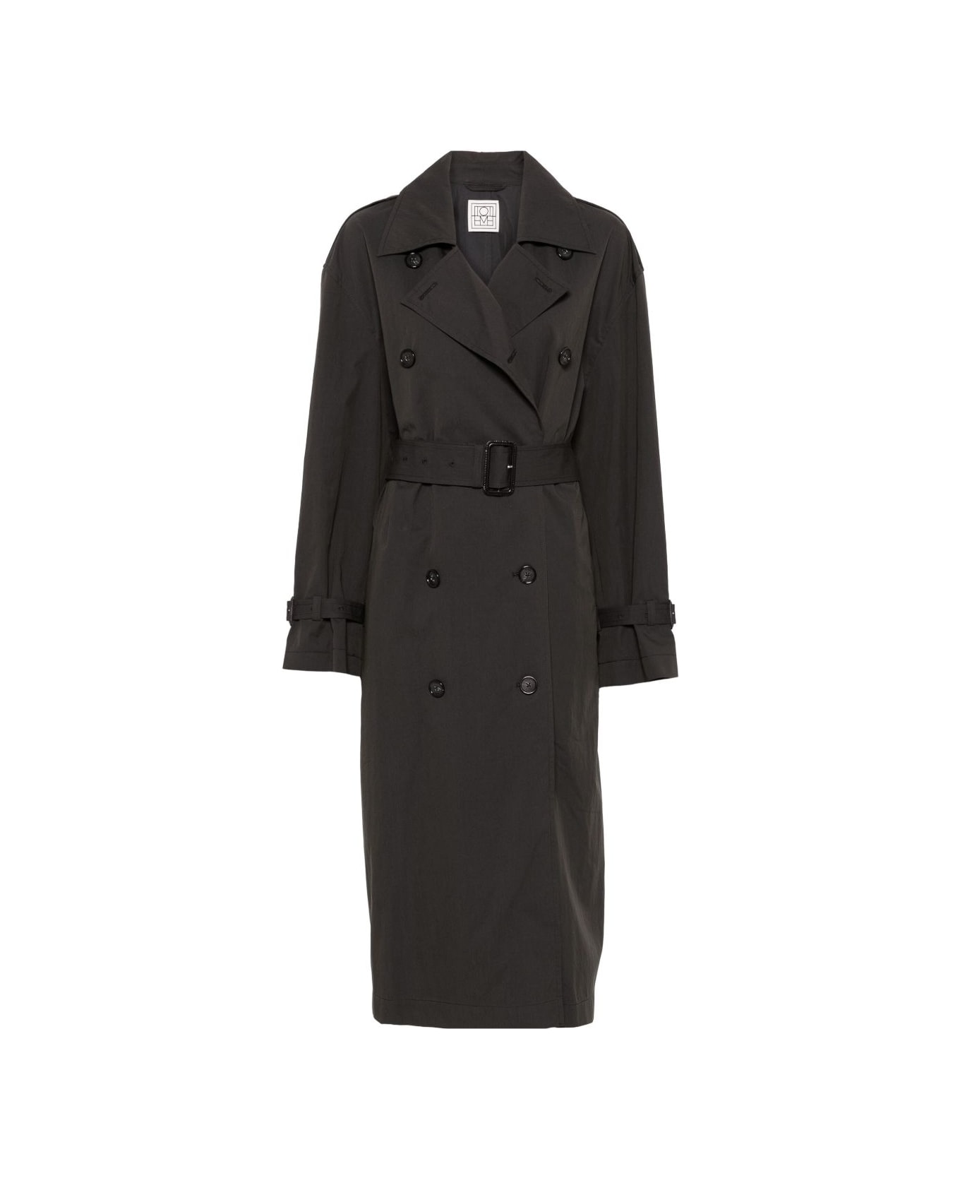 Totême Cotton Blend Trench Coat - Black