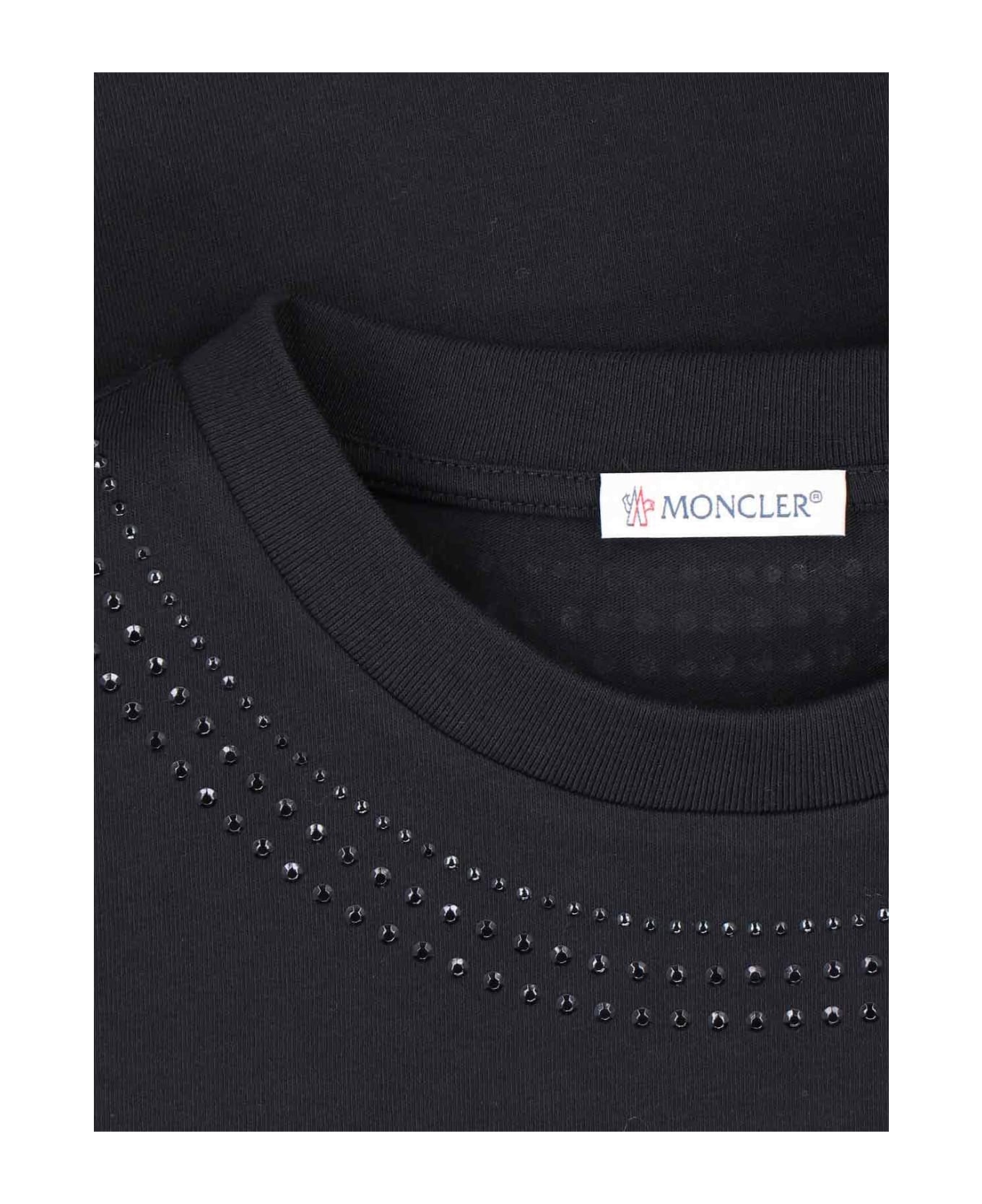 Moncler Crystal Detail T-shirt - Black