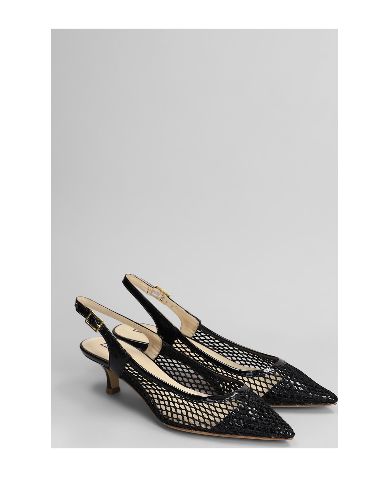 Fabio Rusconi Pumps In Black Leather And Fabric - black