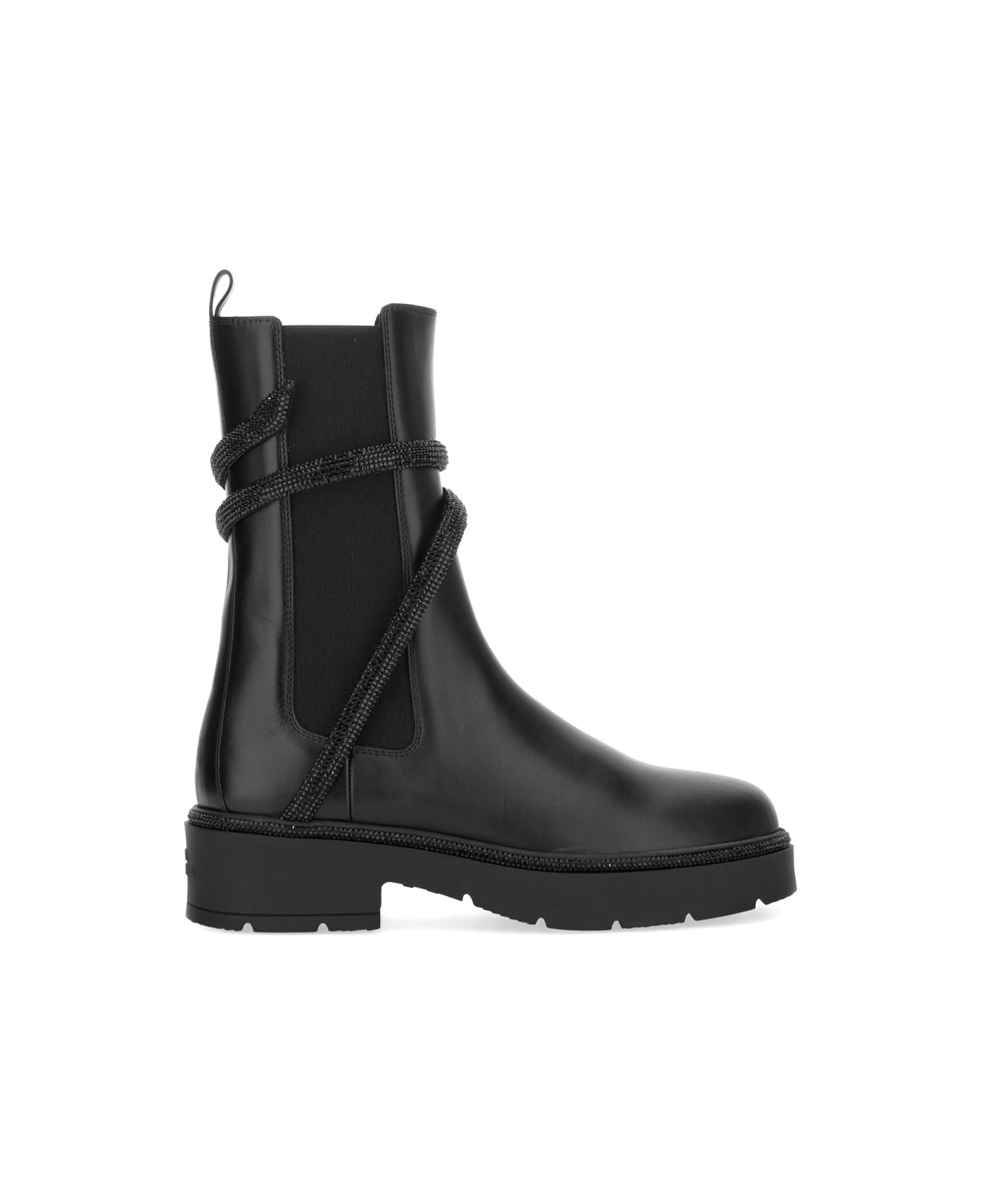 René Caovilla "biker Cleo Combat" Boot - BLACK