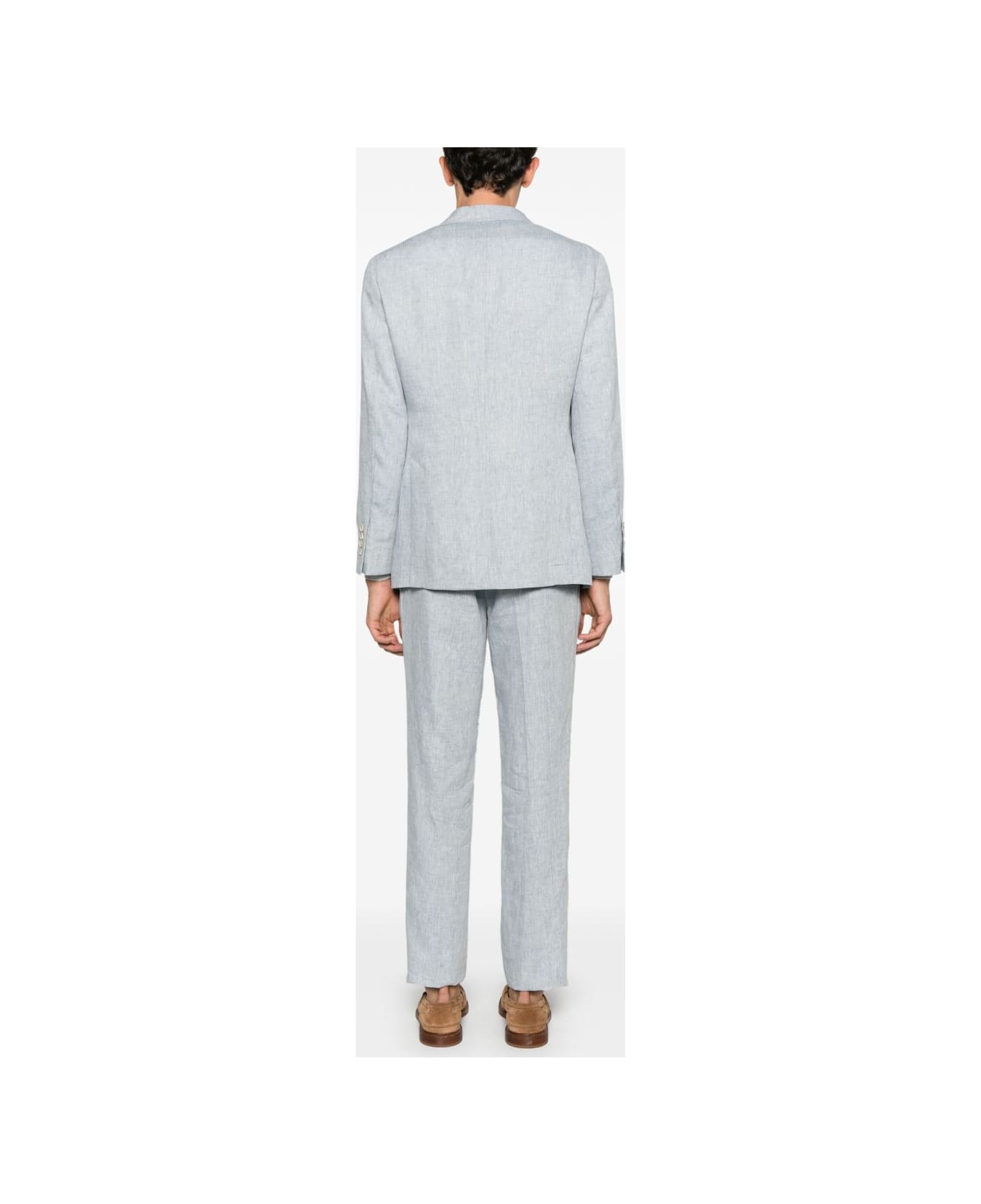 Brunello Cucinelli Linen Single-breasted Suit - Grey