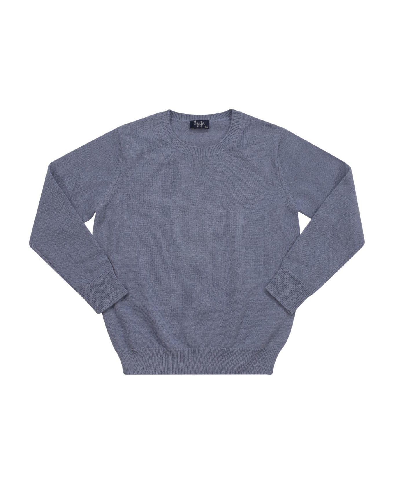 Il Gufo Crew Neck Sweater In Wool - Blueberry ニットウェア＆スウェットシャツ