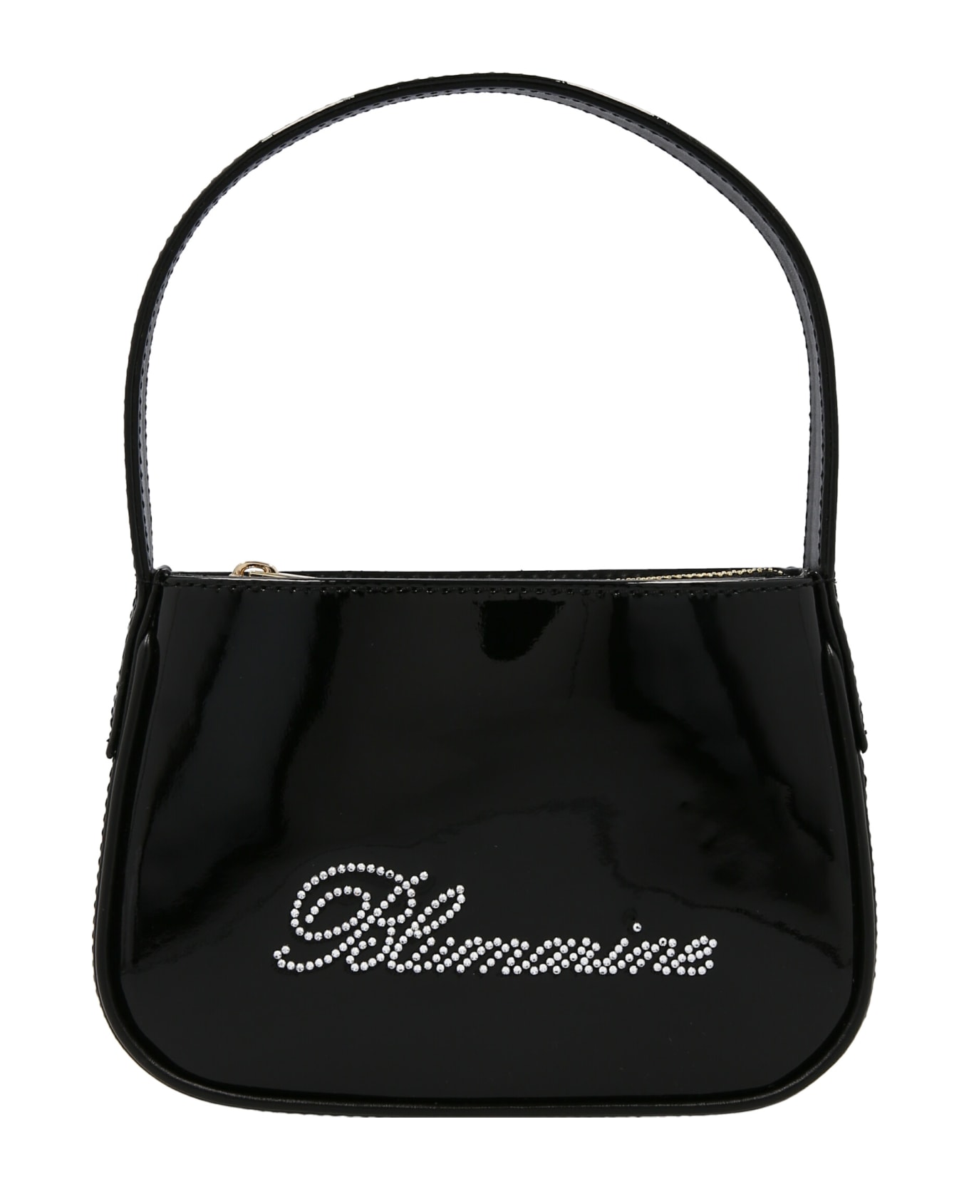 Blumarine Crystal Logo Handbag - Nero