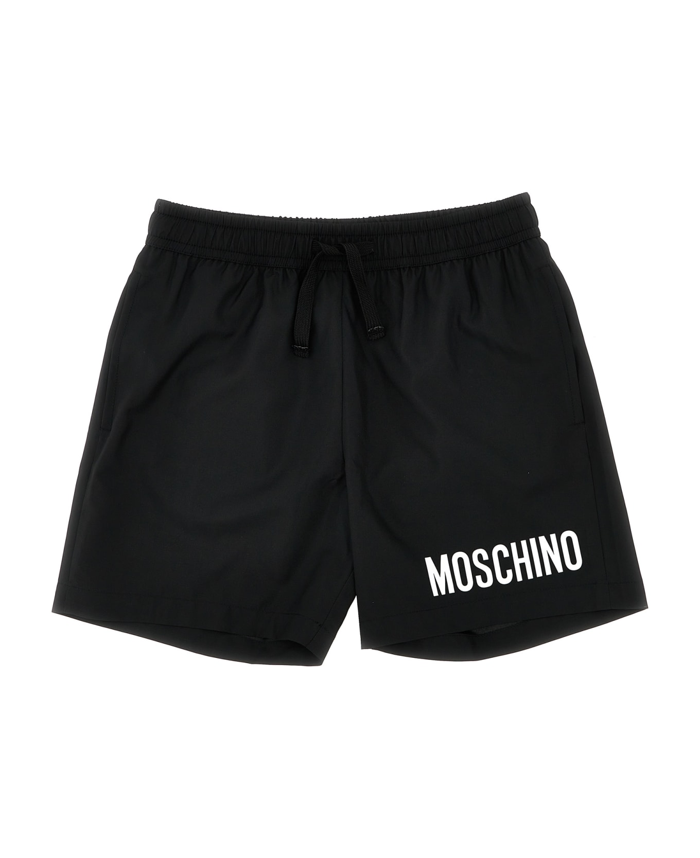 Moschino Logo Print Swim Shorts - Black  