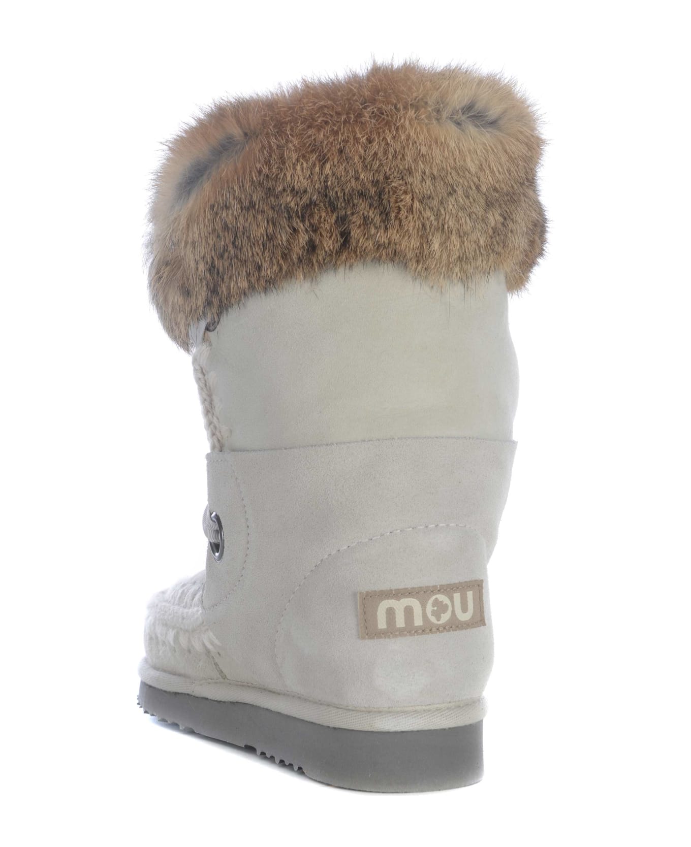 Mou Boots Mou "eskimolace" Made In Suede - Ghiaccio