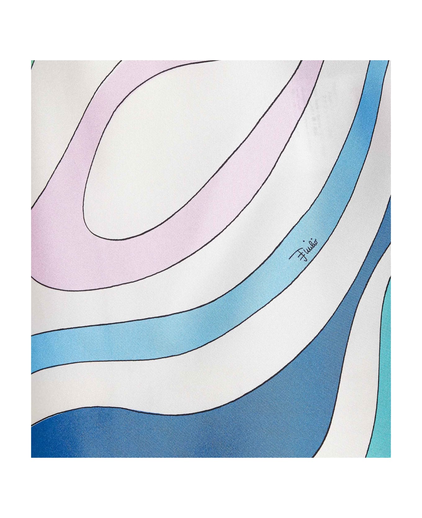 Pucci Marmo Print Silk Top - Clear Blue