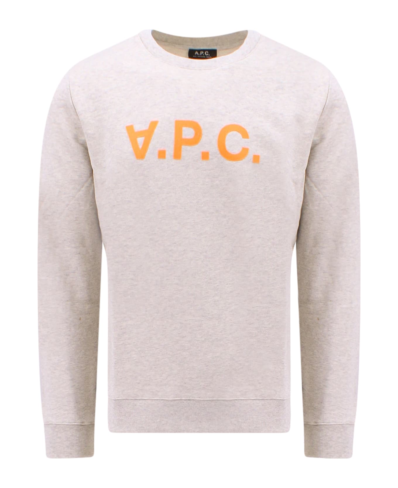 A.P.C. Sweatshirt With V.p.c Logo - Ecru chine orange フリース