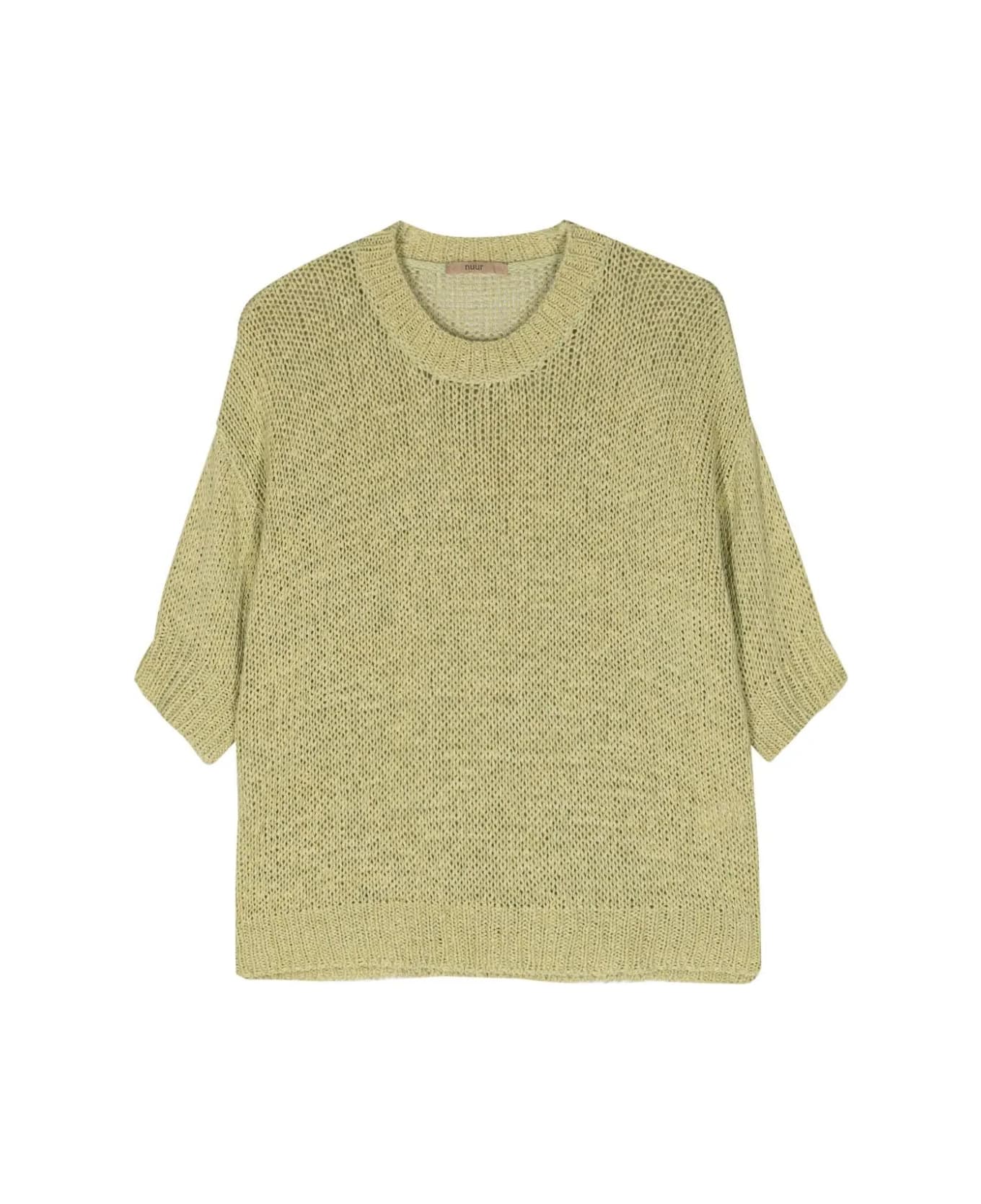 Nuur Short Sleeves Round Neck Pullover - Pistachio ニットウェア