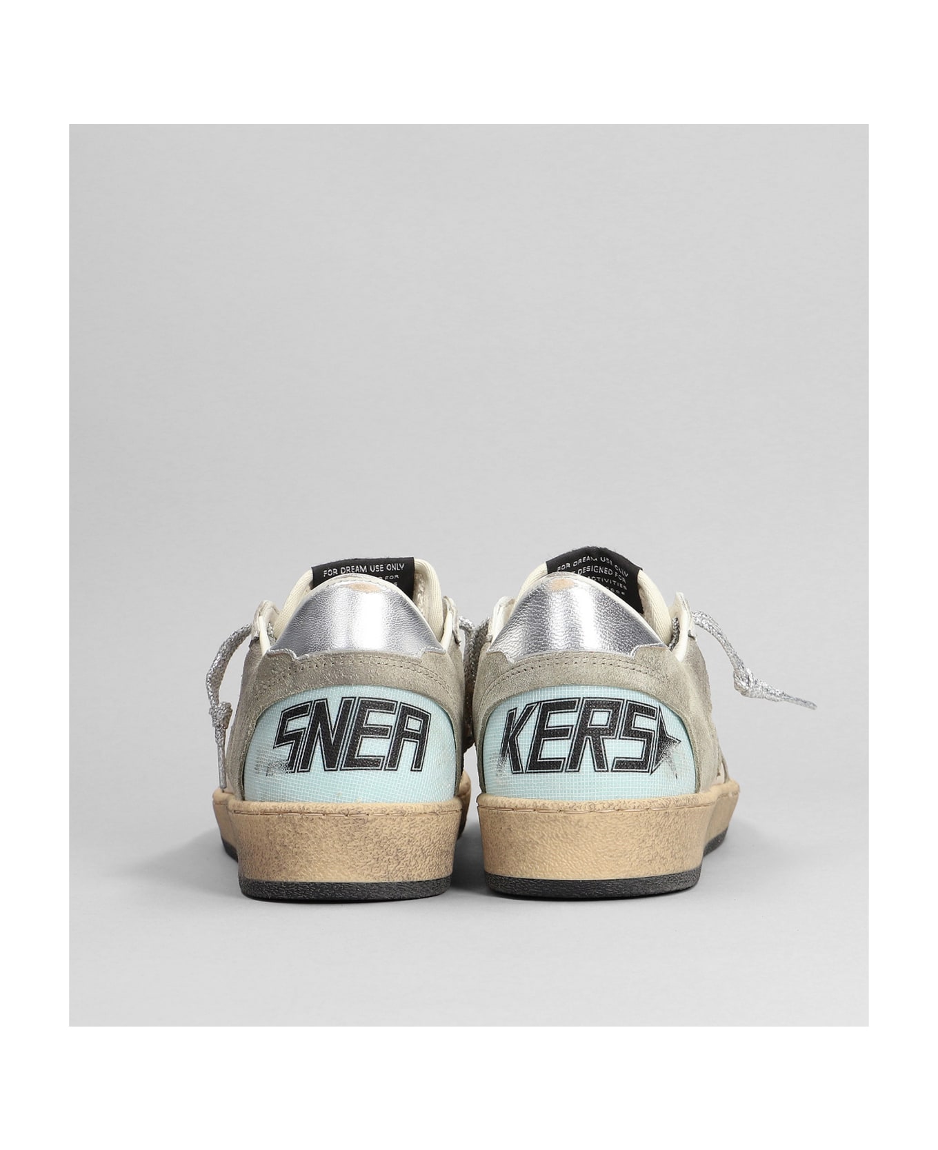 Golden Goose Ball Star Sneakers In Beige Leather And Fabric - beige