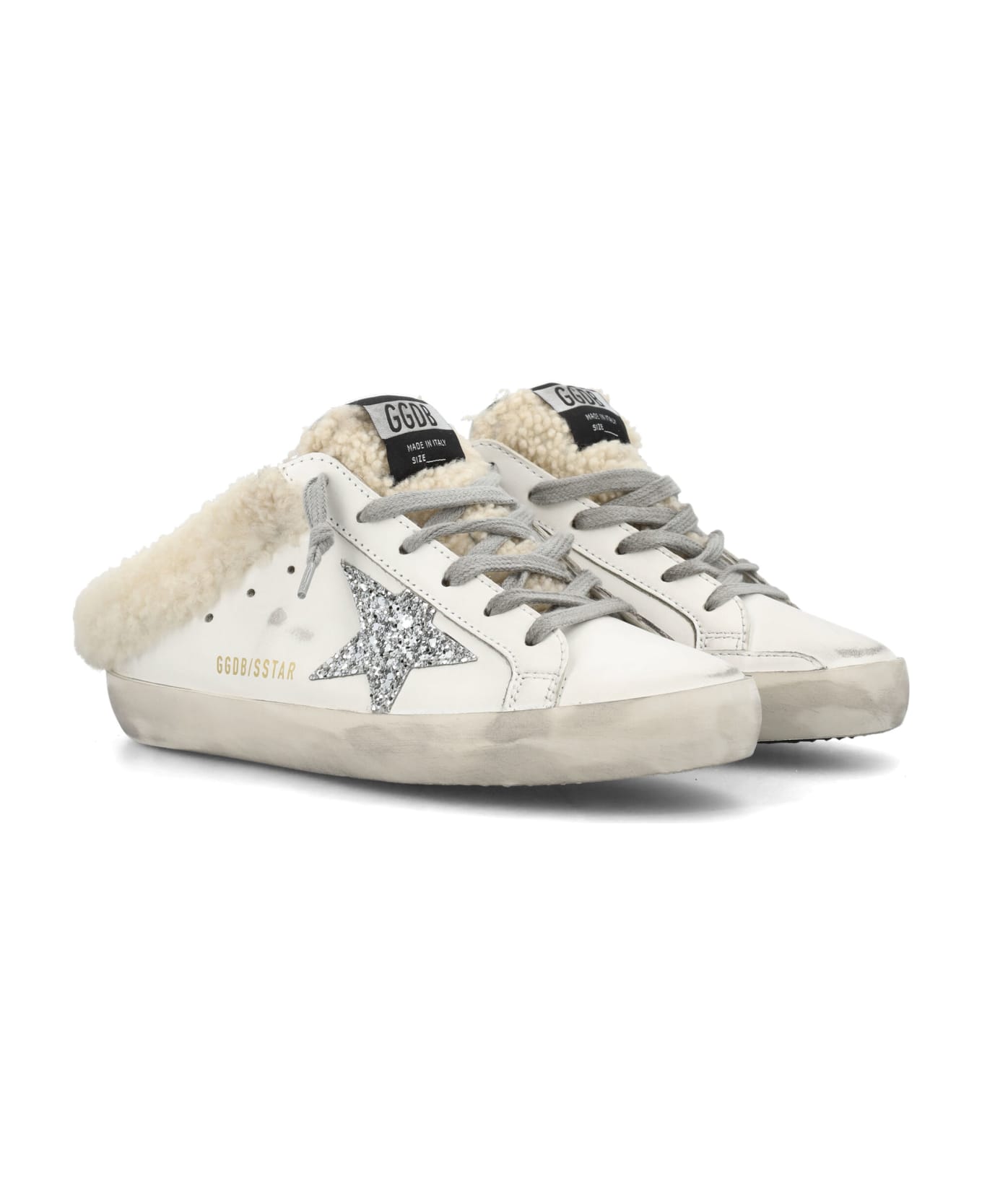 Golden Goose Super-star Sabot Sneakers - White/Silver/Beige