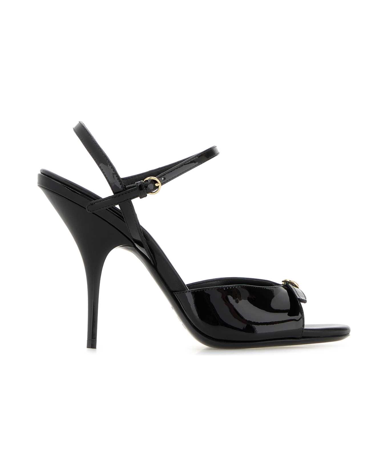 Miu Miu Black Leather Sandals - NERO