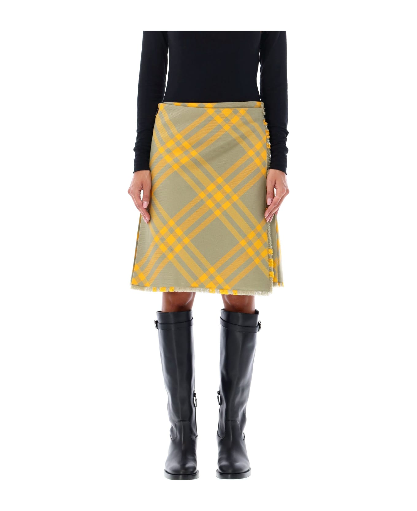 Burberry London Check Wool Blend Kilt - HUNTER YELLOW CHECK スカート