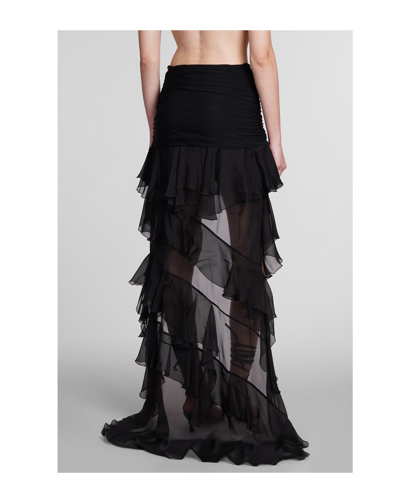 Blumarine Skirt In Black Silk - black