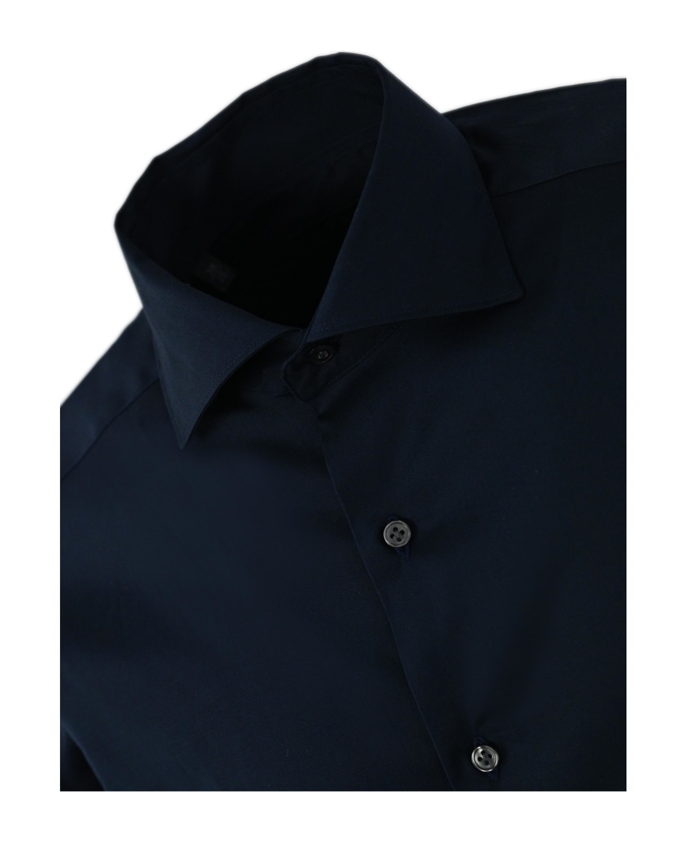 Fay Shirt With Stretch French Collar - Blu
