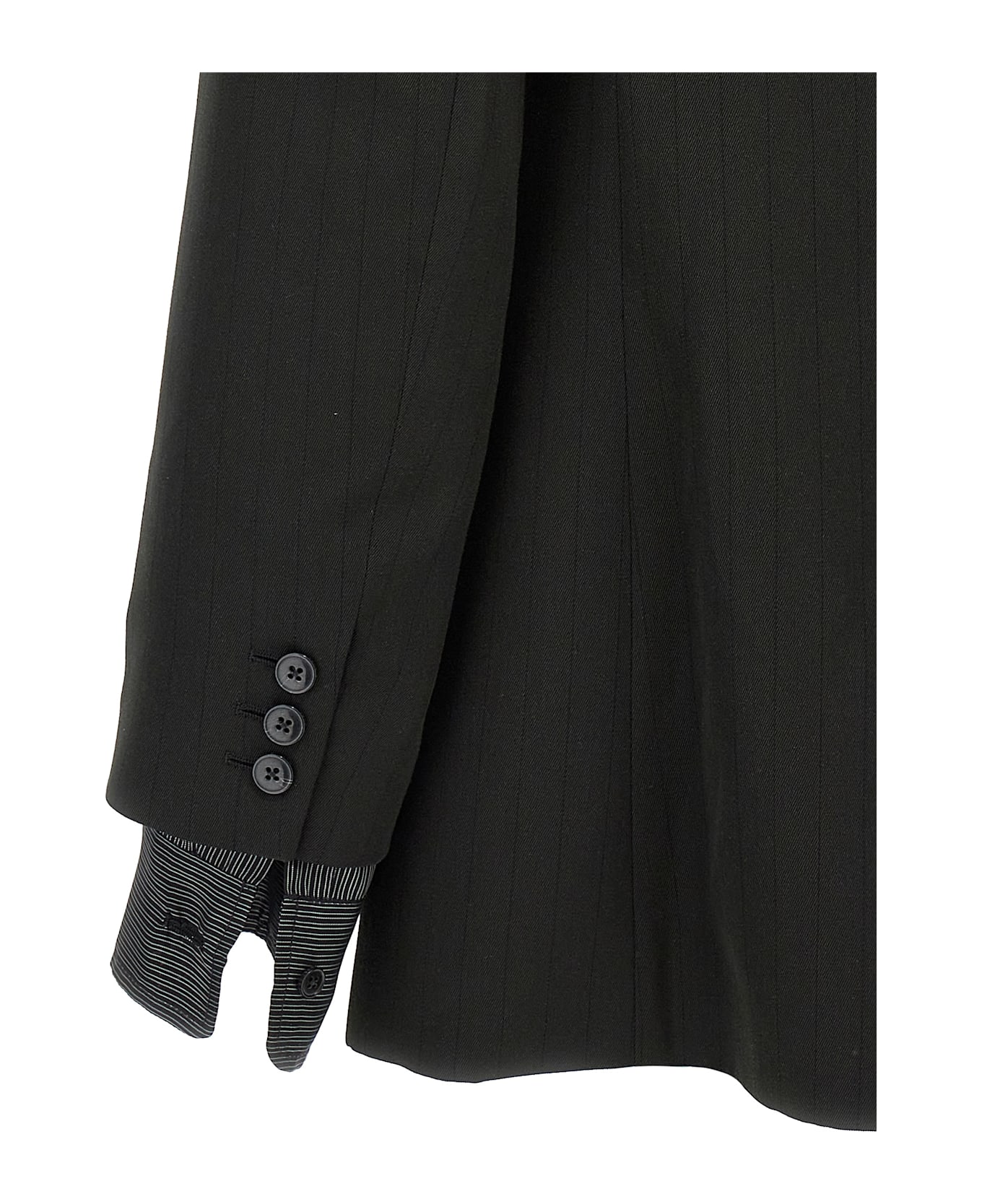 Martine Rose Striped Double-breasted Blazer - Black  