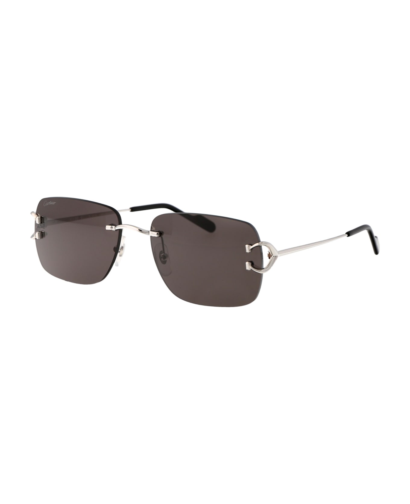 Cartier Eyewear Ct0330s Sunglasses - 001 SILVER SILVER GREY