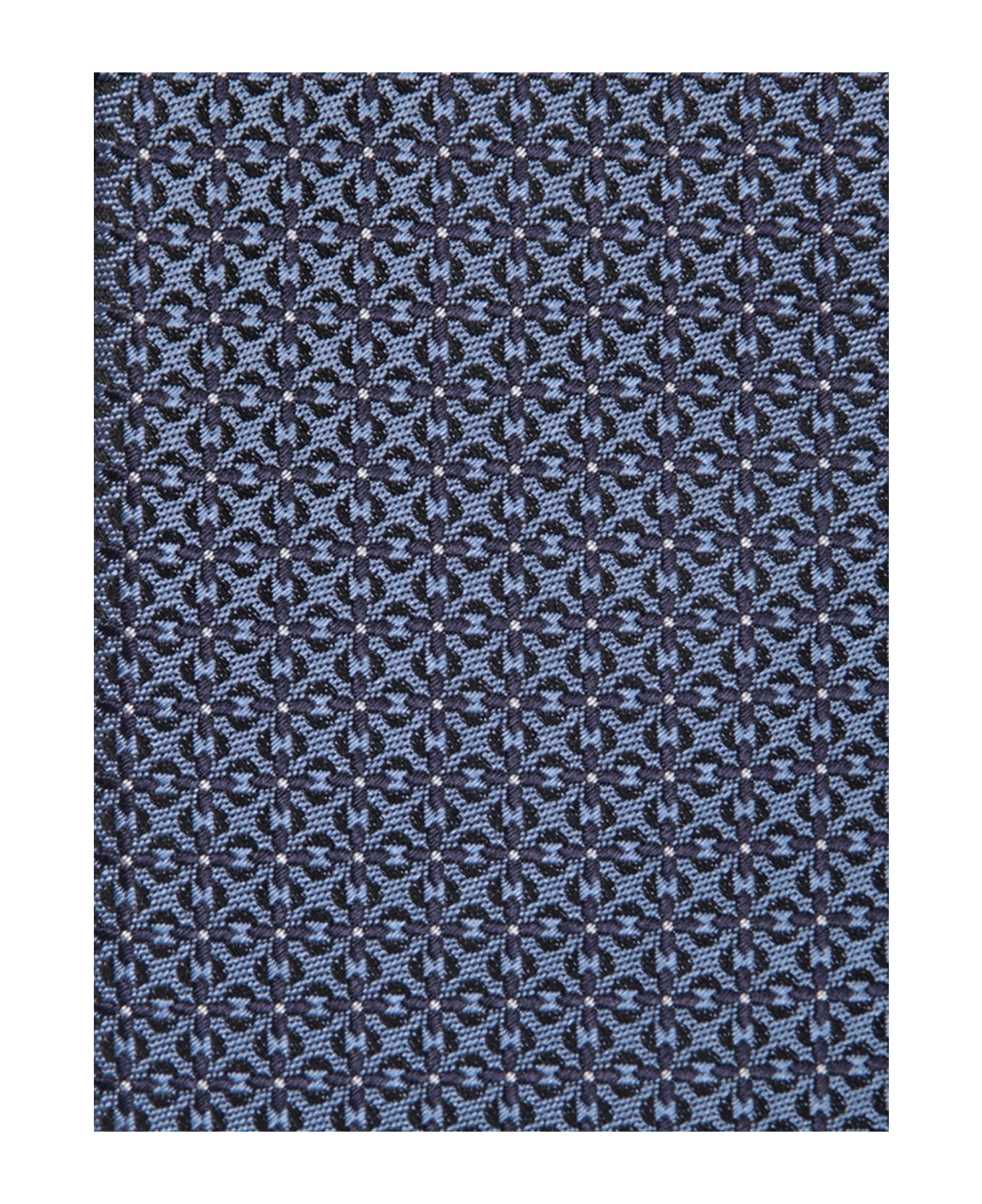 Canali Patterned Blue Silk Tie - Blue