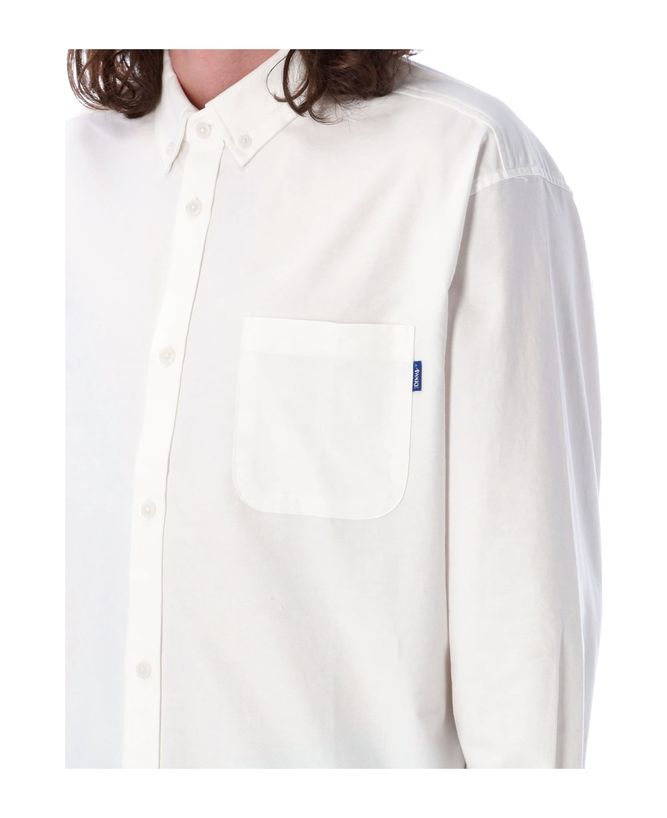 Awake NY Embroidered Oxford Shirt - WHITE シャツ
