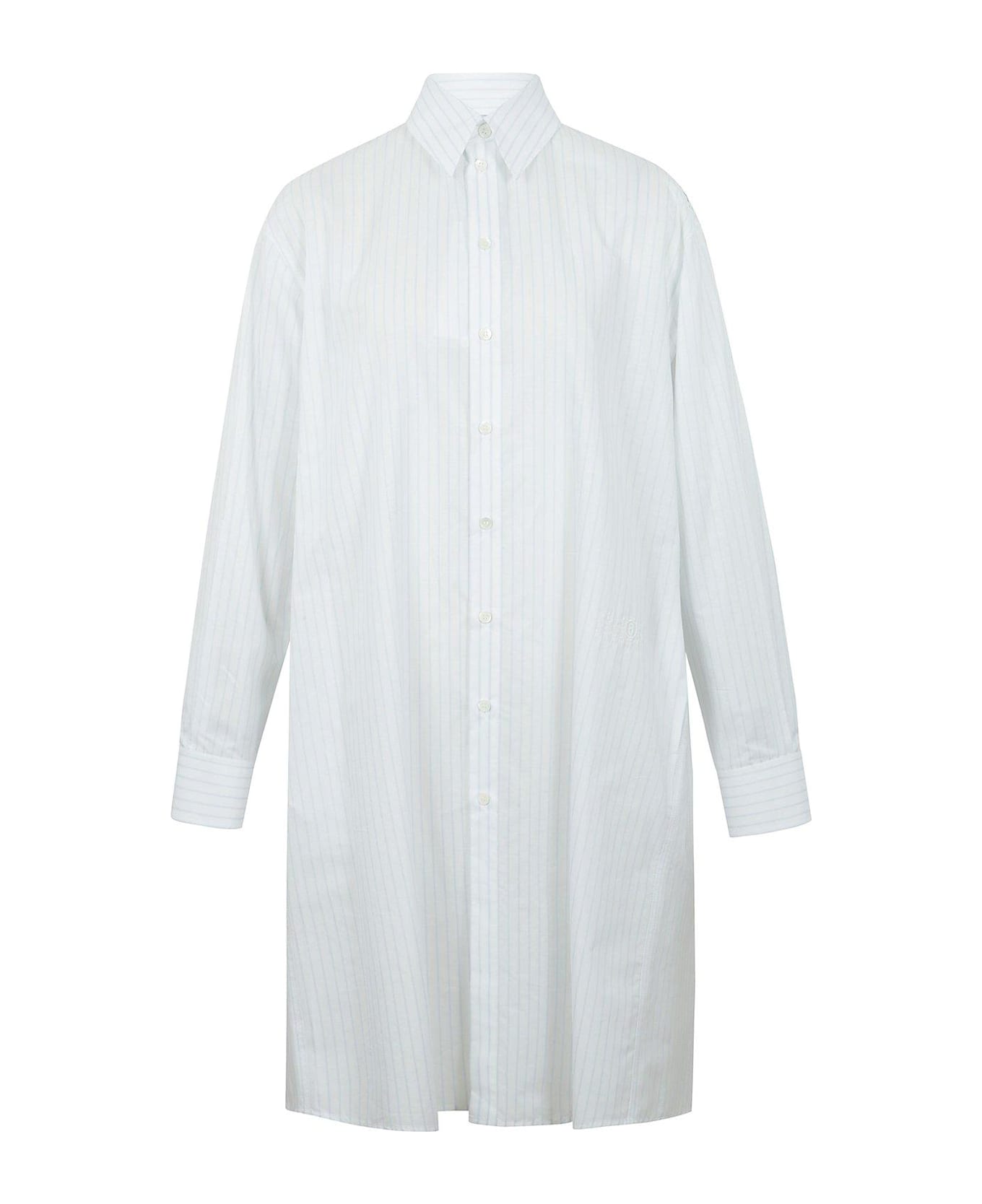 MM6 Maison Margiela Striped Buttoned Shirt Dress - Multicolore