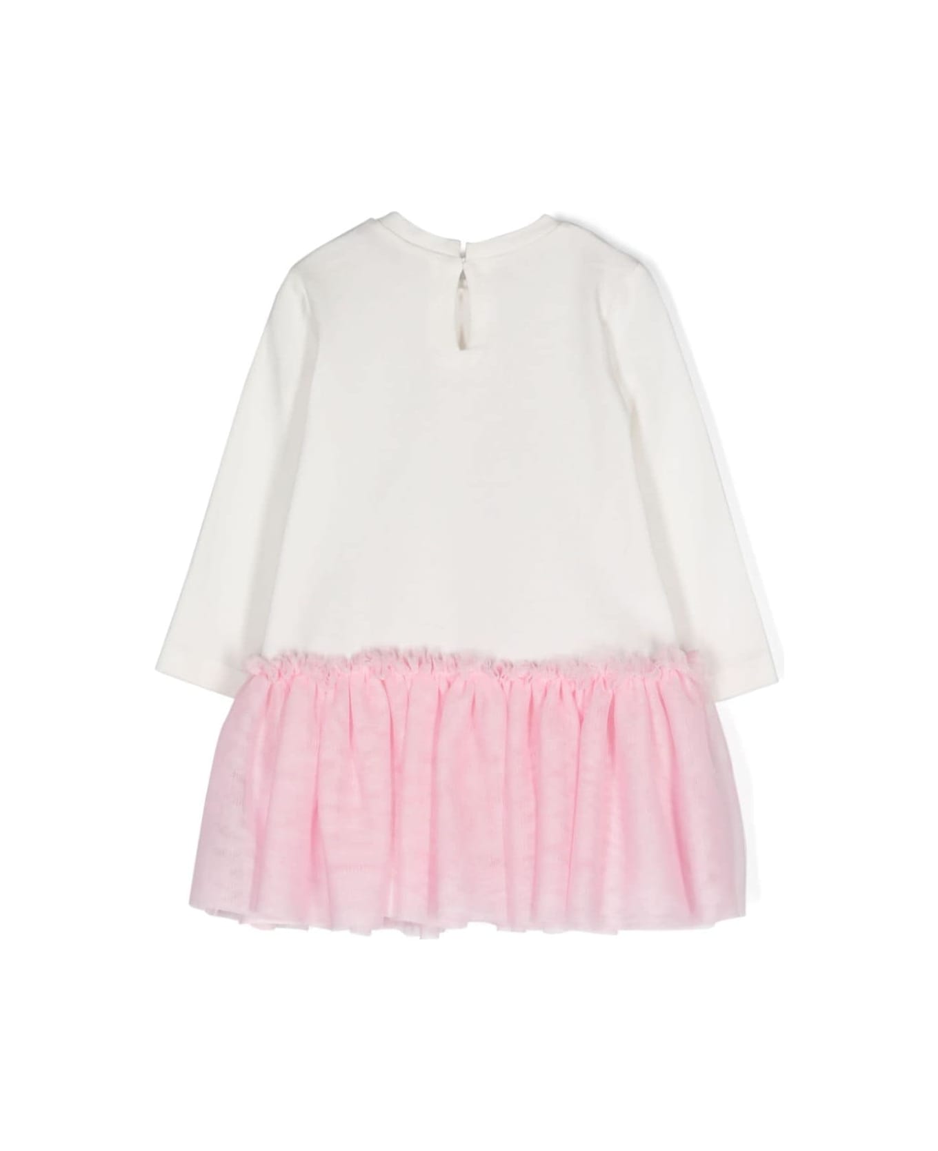 Monnalisa White/pink Dress Baby Girl - Rosa/panna