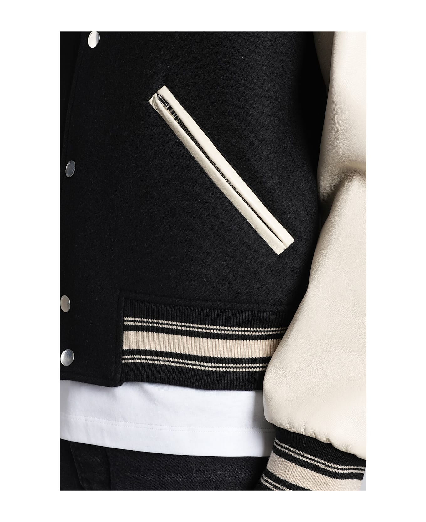 AMIRI Bomber Jacket In Black Wool - black
