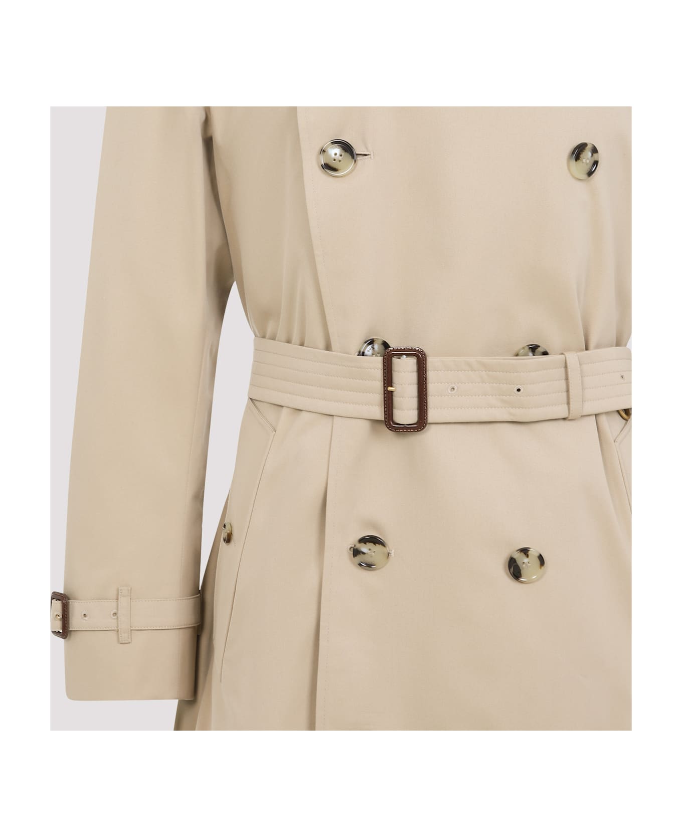 Burberry Kensington Long Cotton Trench - Honey