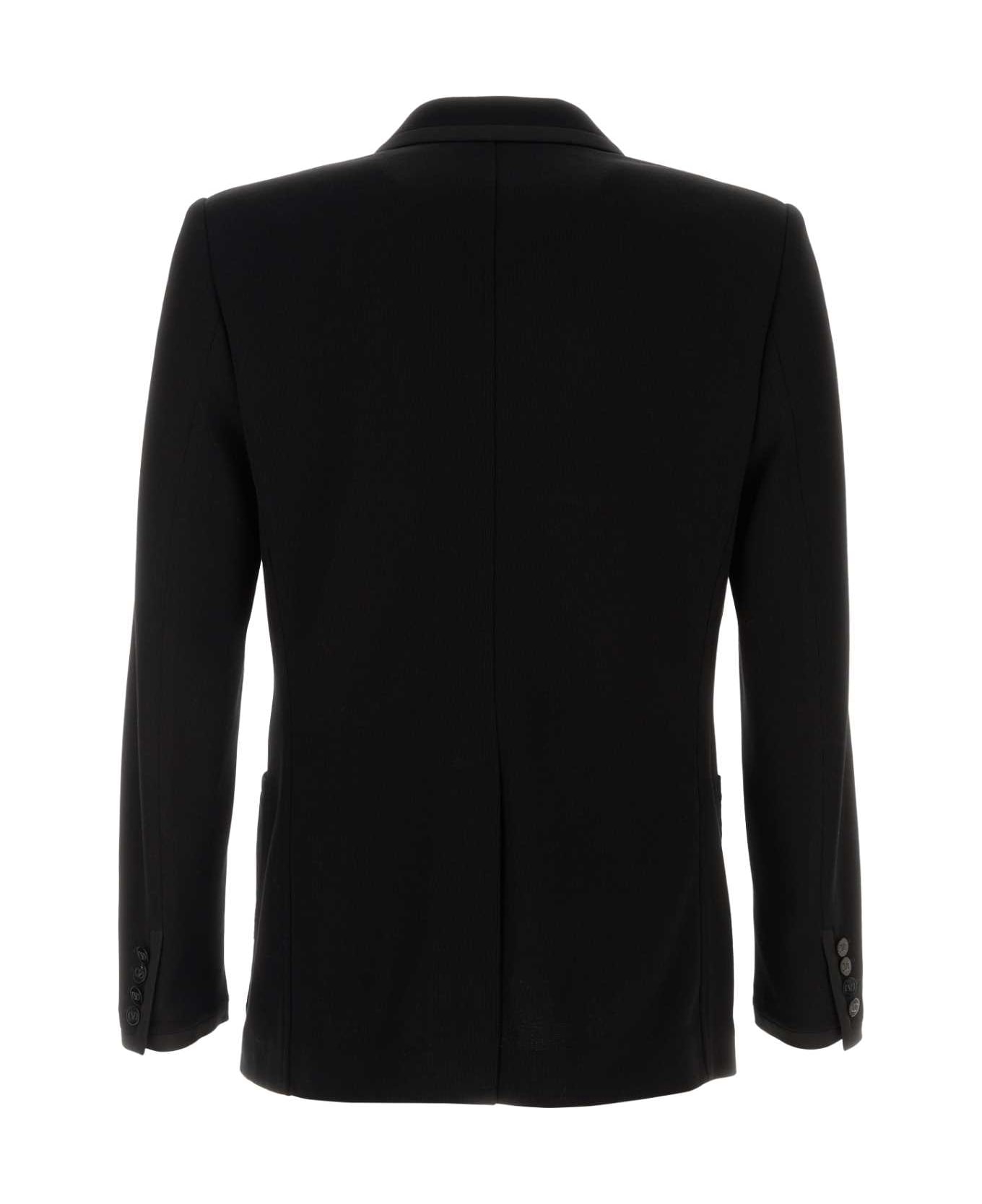 Valentino Garavani Black Cotton Blazer - NERO