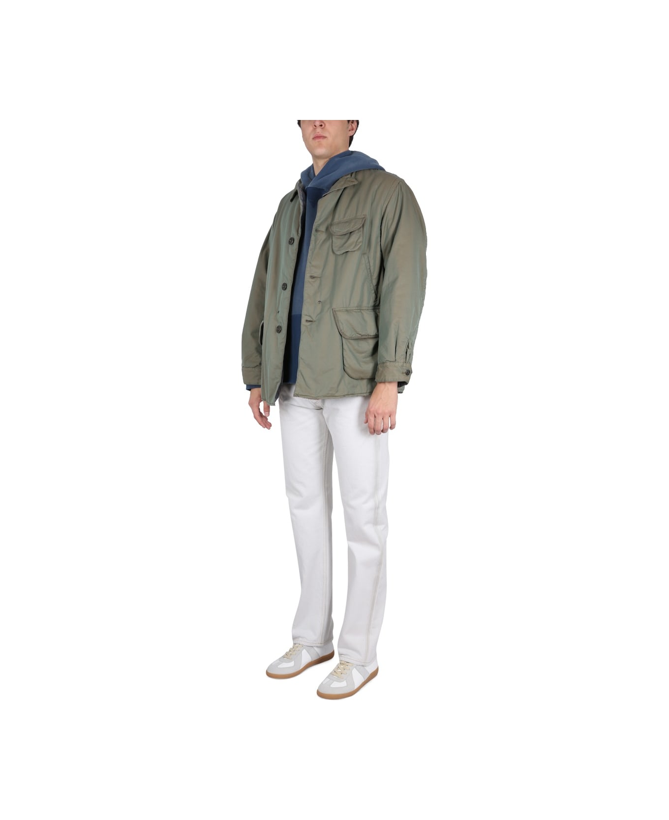 Maison Margiela Tonic Distressed Cotton Jacket - GREEN