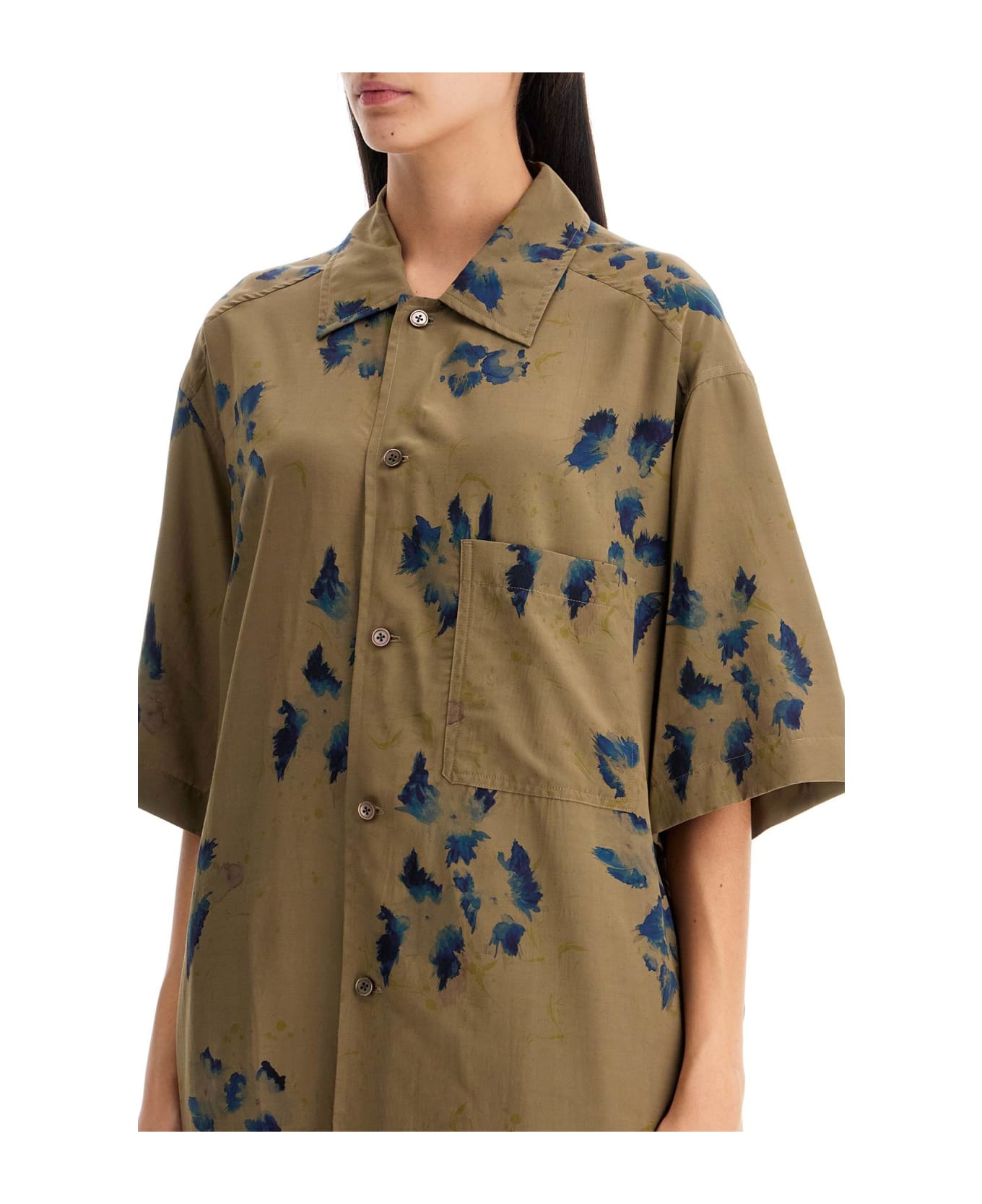 Lemaire Shirt In Khaki Viscose - KHAKI INK (Khaki)