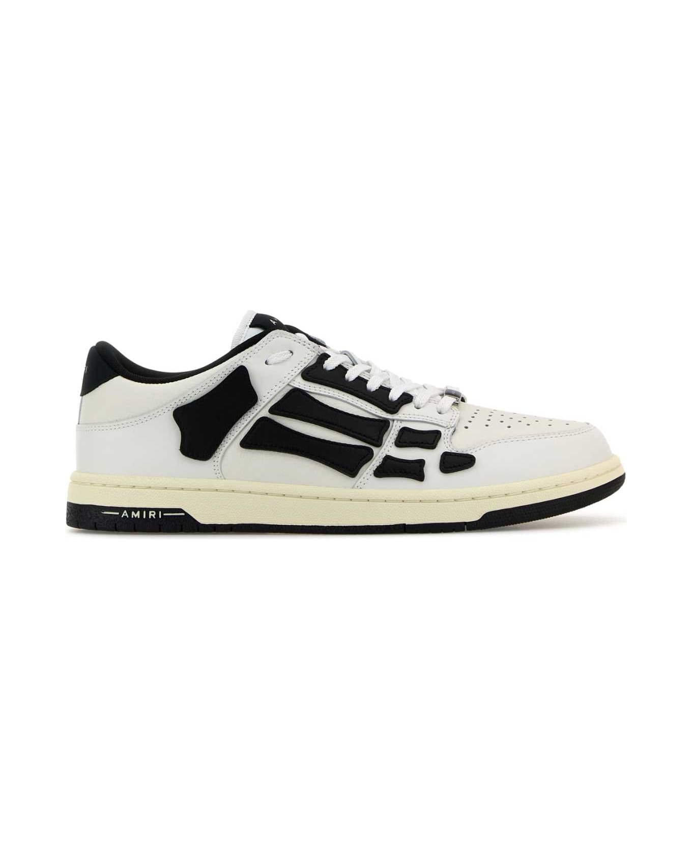 AMIRI Tow-tone Leather Skel Sneakers - WHITEBLACK