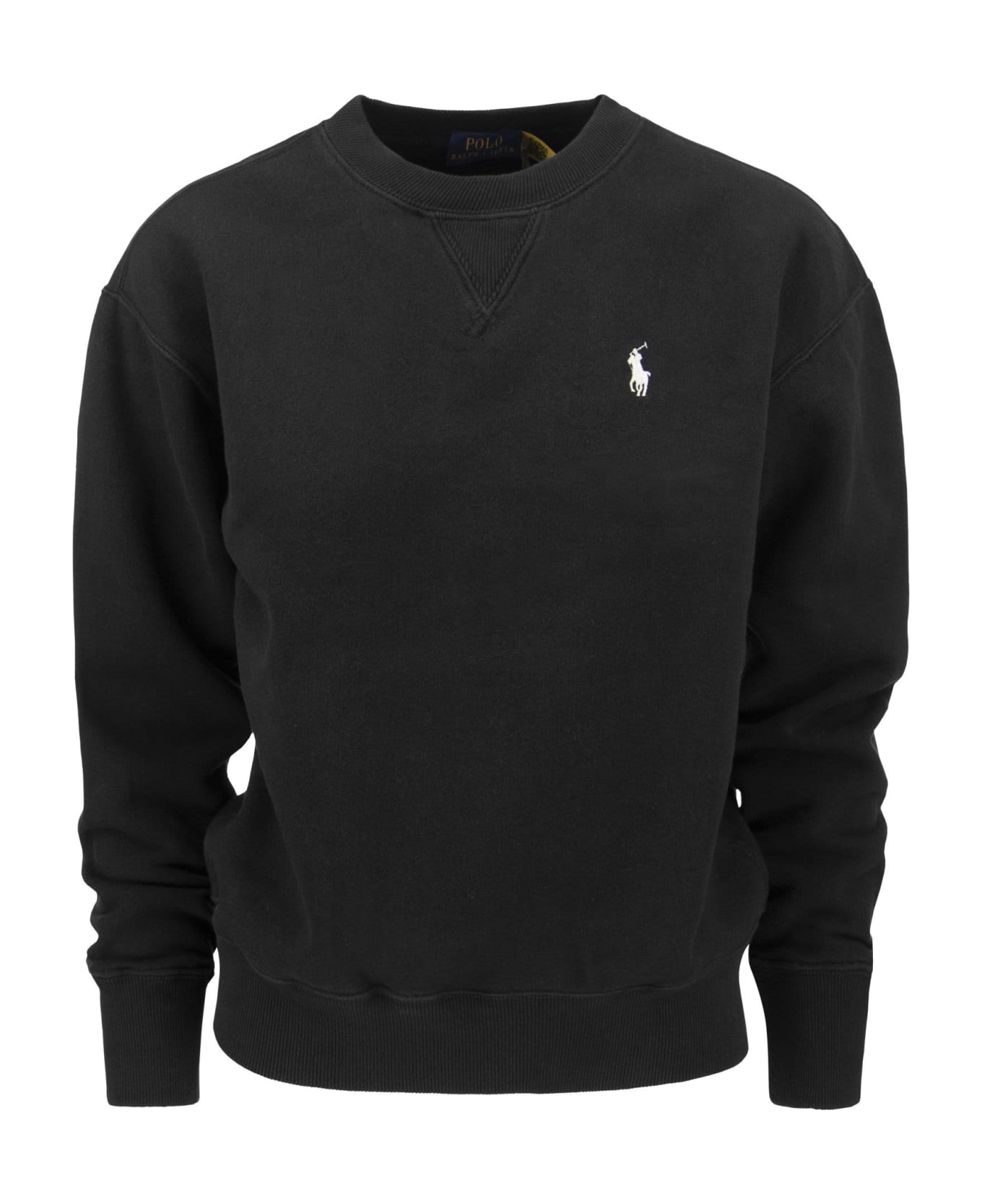 Ralph Lauren Crewneck Cotton Sweatshirt - Polo Black