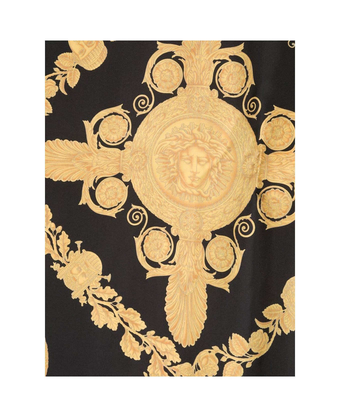 Versace Foulard 90x90 Barocco Maschera - Nero/oro