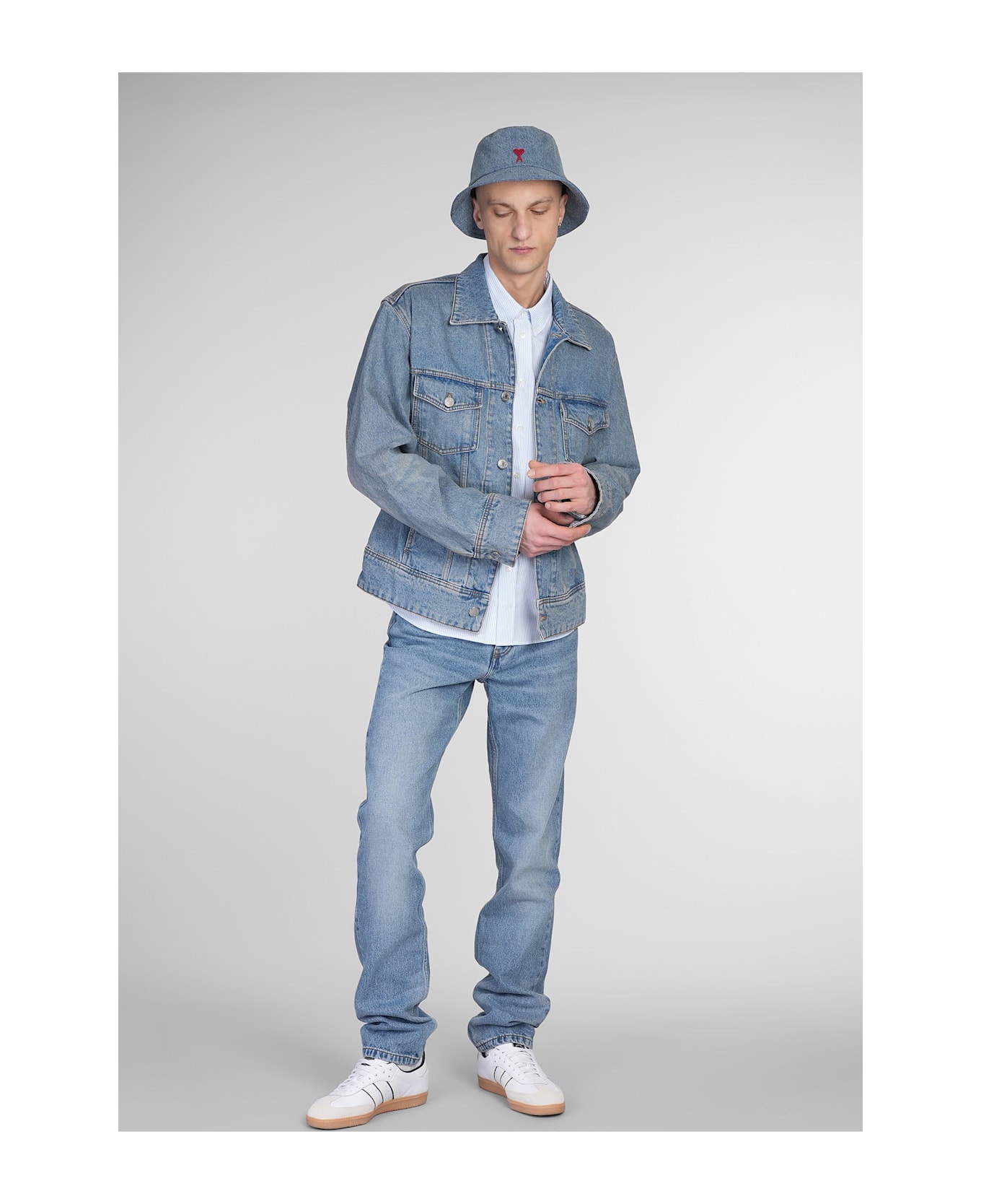 Ami Alexandre Mattiussi Denim Jackets In Blue Cotton - blue