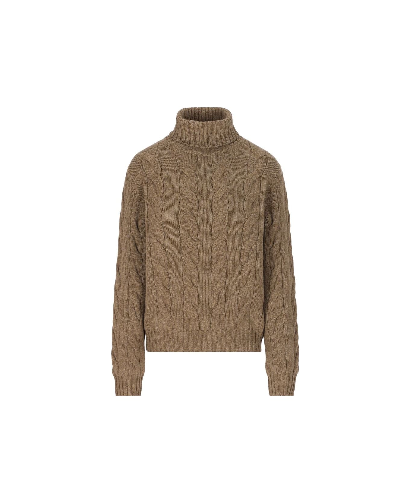 Loro Piana Long Sleeved Turtleneck Knitted Jumper - TUNDRA MELANGE