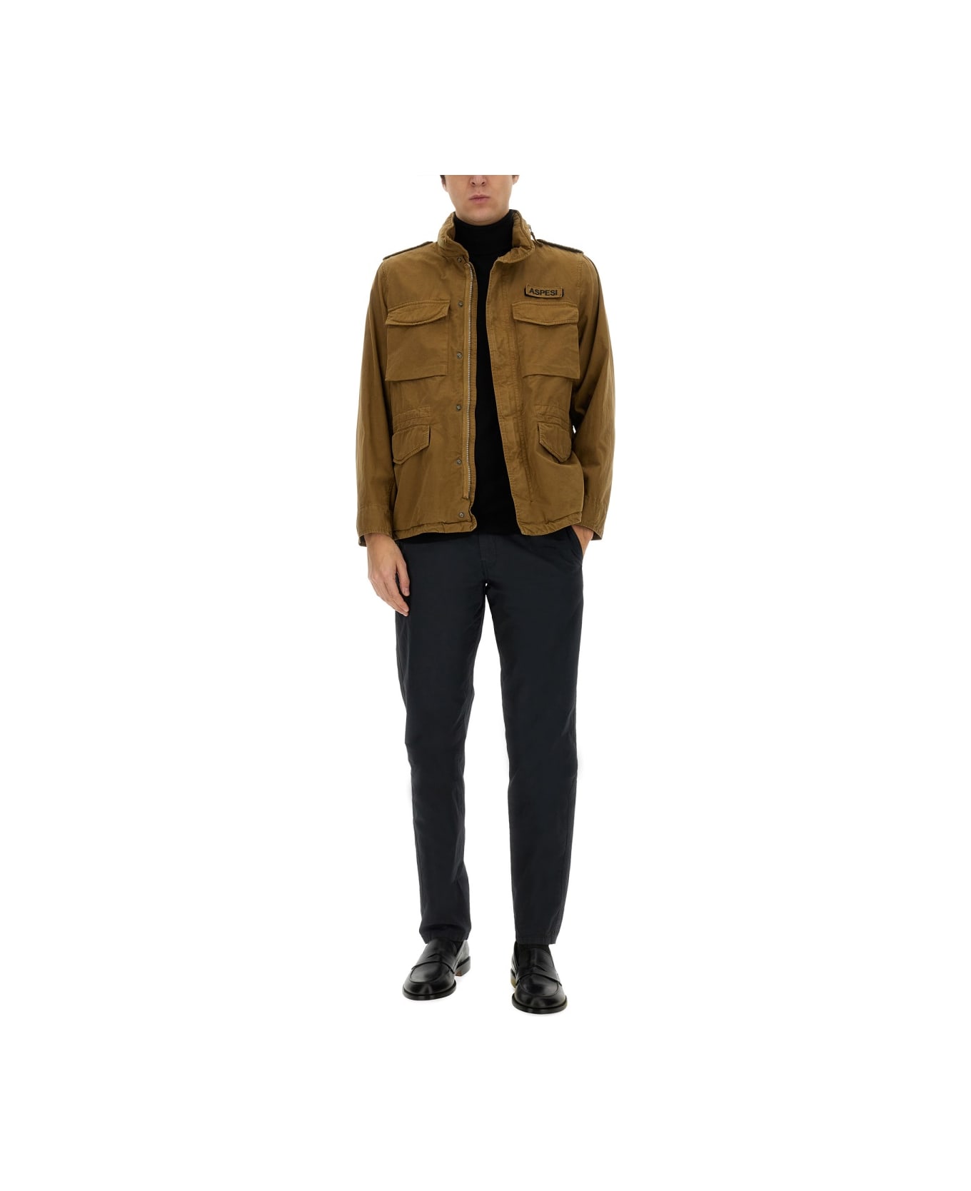 Aspesi Jacket With Logo - Stone