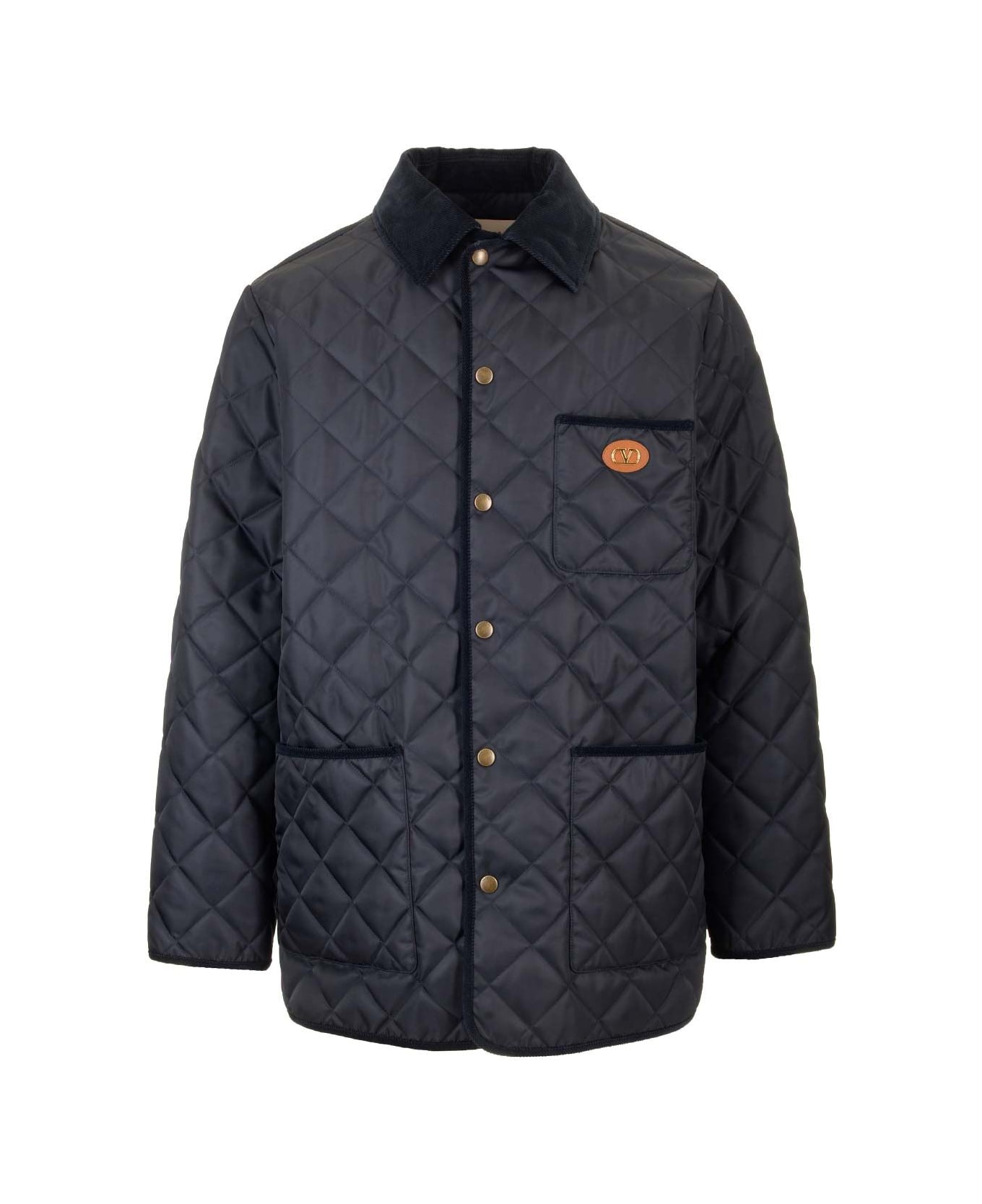 Valentino Garavani Quilted Nylon Shirt Jacket - NAVY