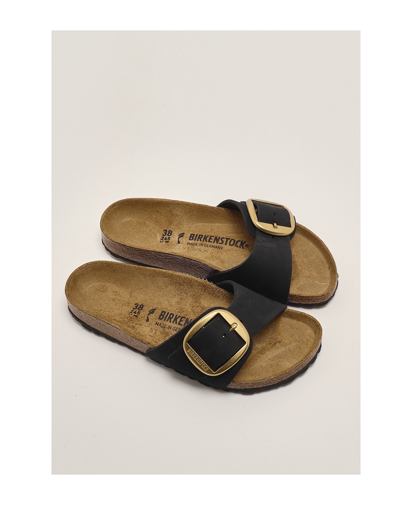 Birkenstock Madrid Big Buckle Nubuck Sandal - NERO