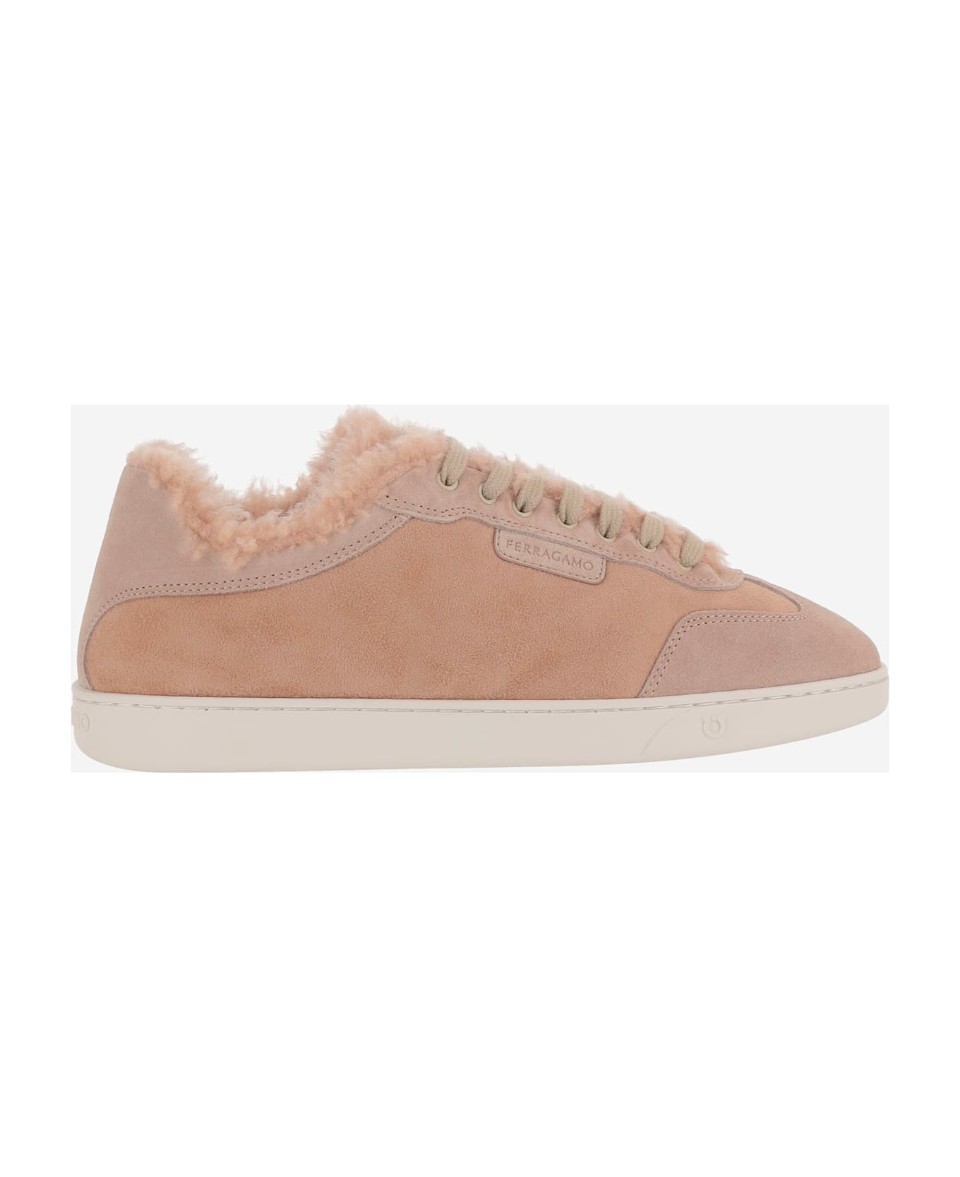 Ferragamo Athena Fur Sneakers - Pink