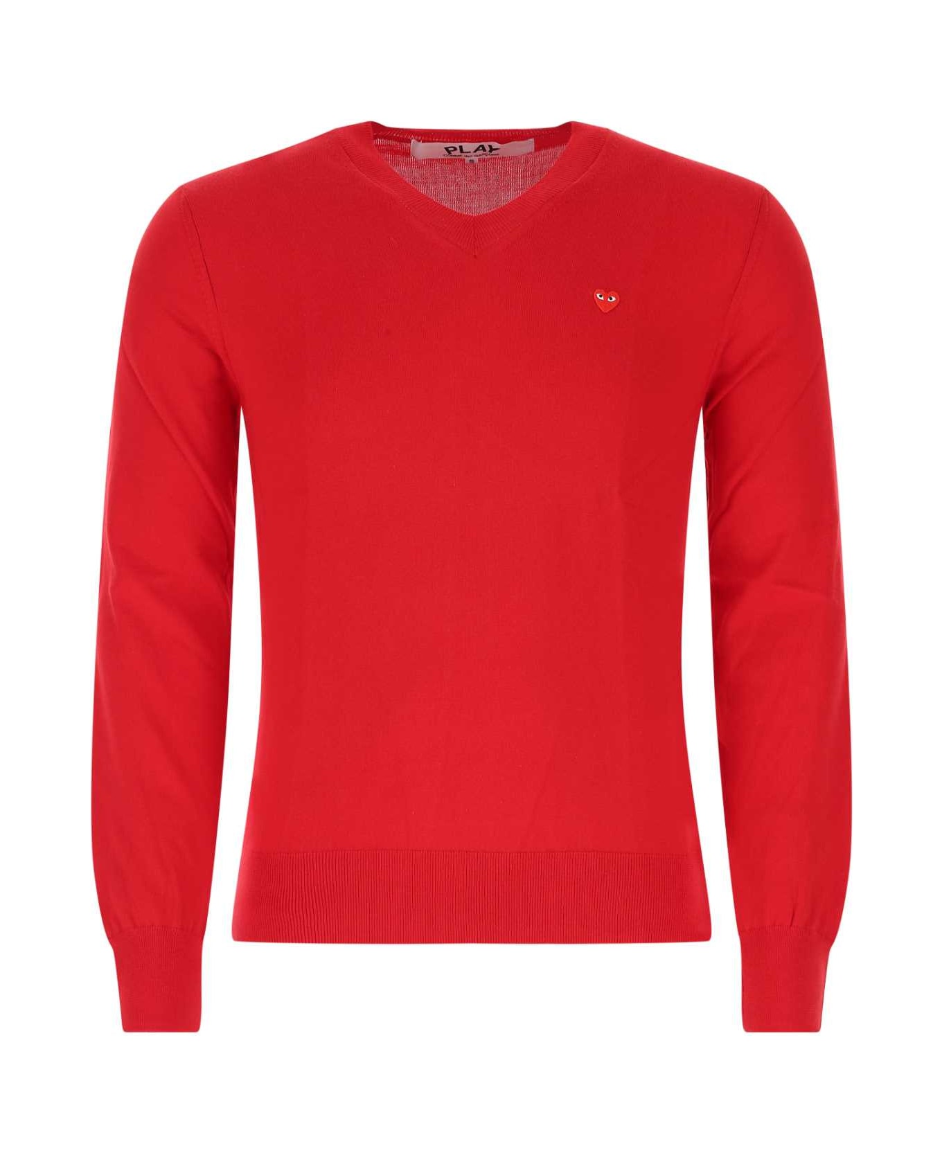 Comme des Garçons Play Red Cotton Sweater - RED