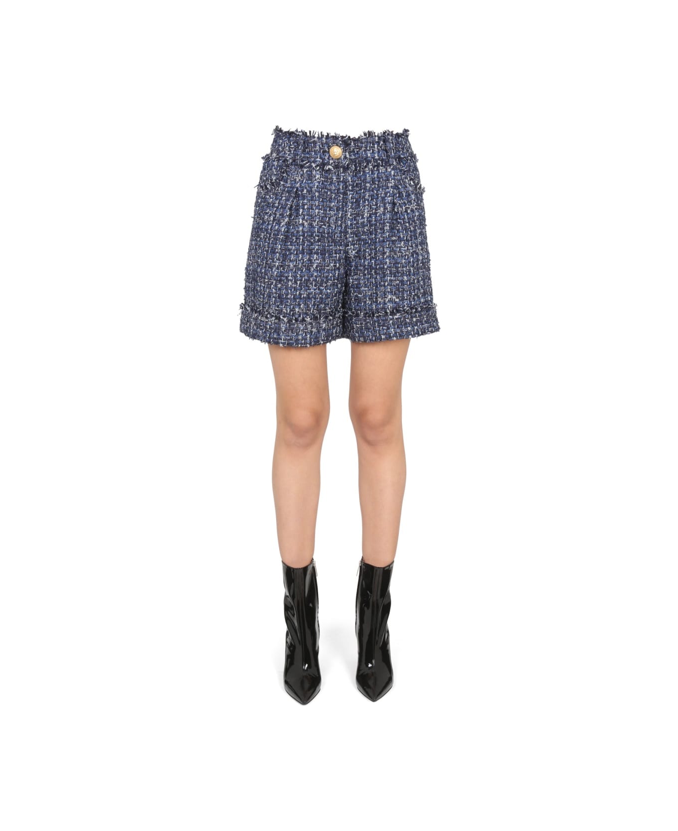 Balmain Tweed Shorts - BLUE