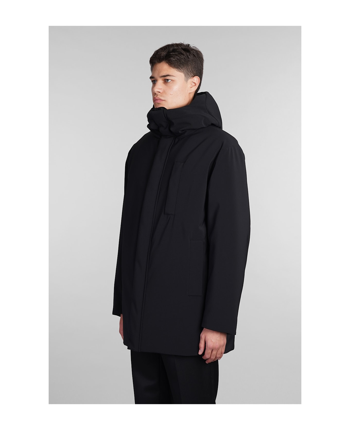 Aspesi Parka Liam Coat In Black Polyester - black