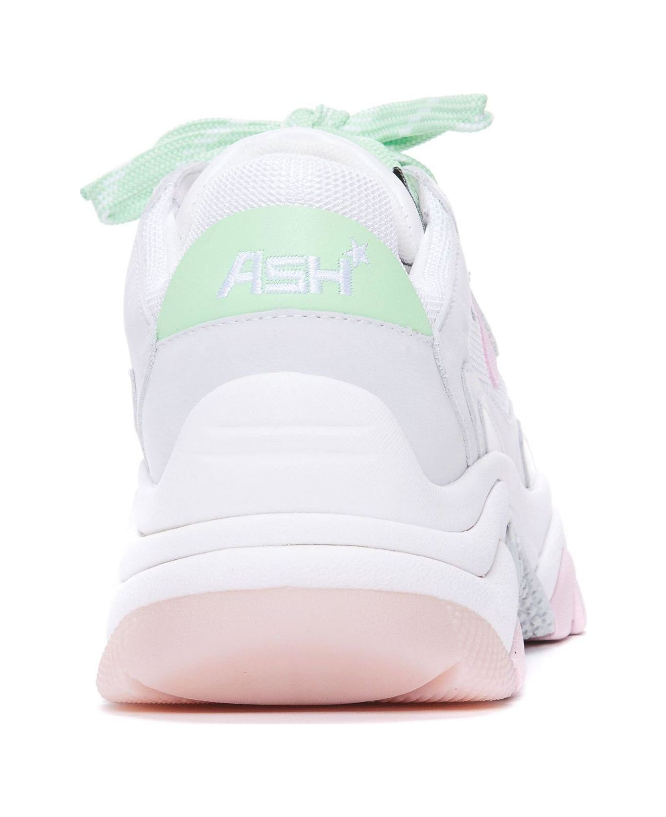 Ash Panelled Lace-up Sneakers - Pearl/white/crystal
