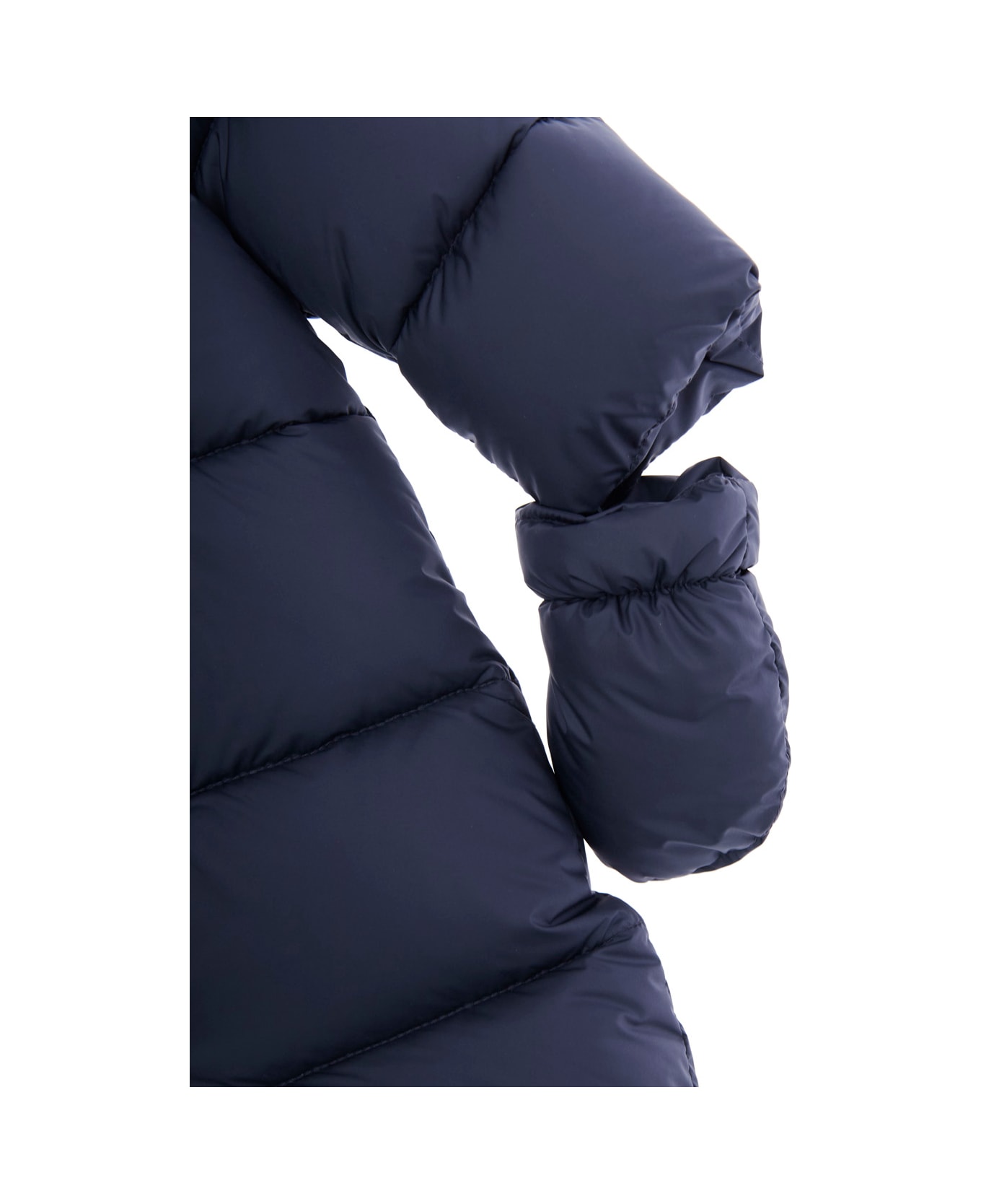 Il Gufo Blue Sleeping Sack Down Jacket With Fixed Hood And Removable Gloves In Tech Fabric Baby - Blu