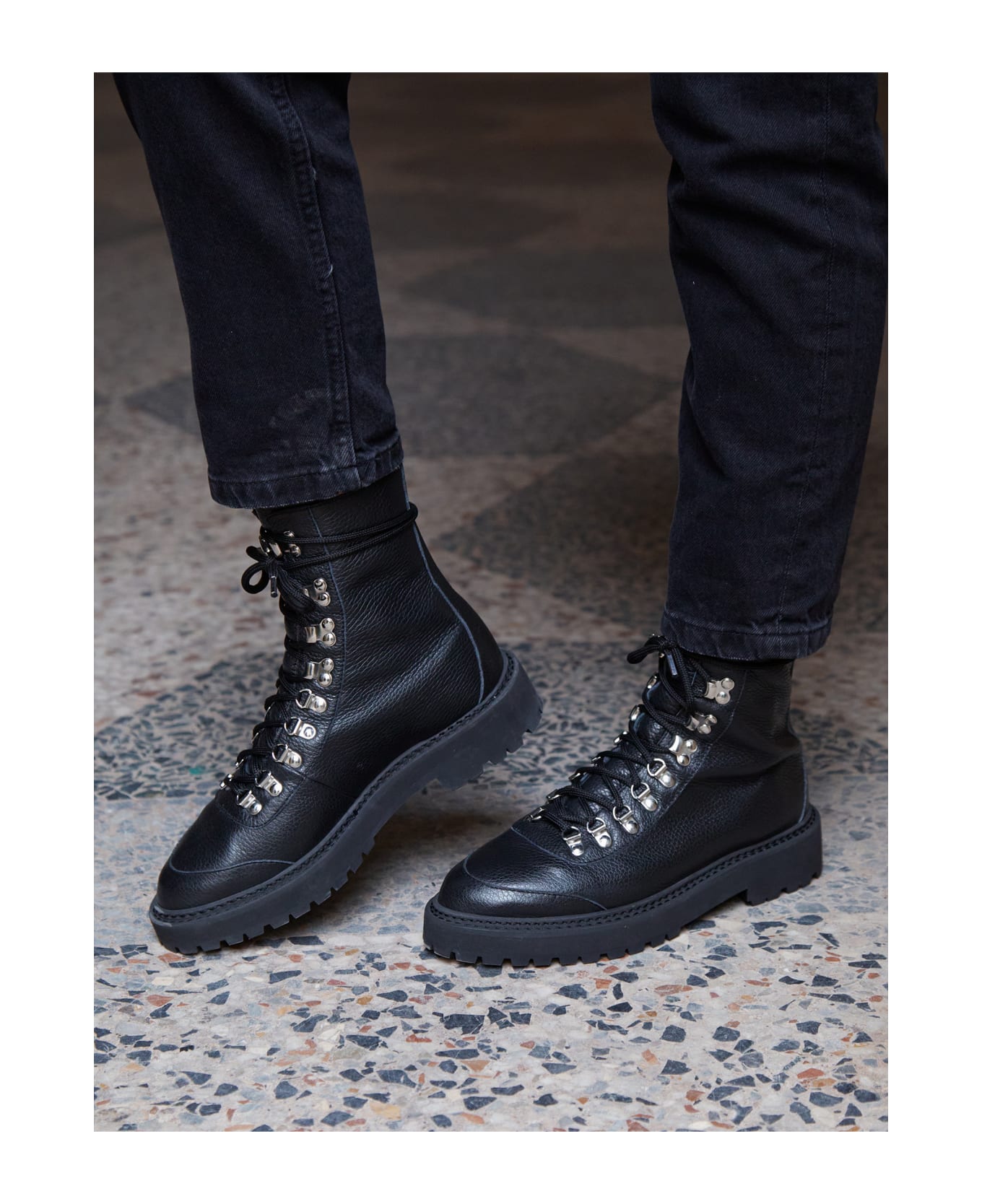 CB Made in Italy Tumbled Leather Boots Sirio - Black ブーツ