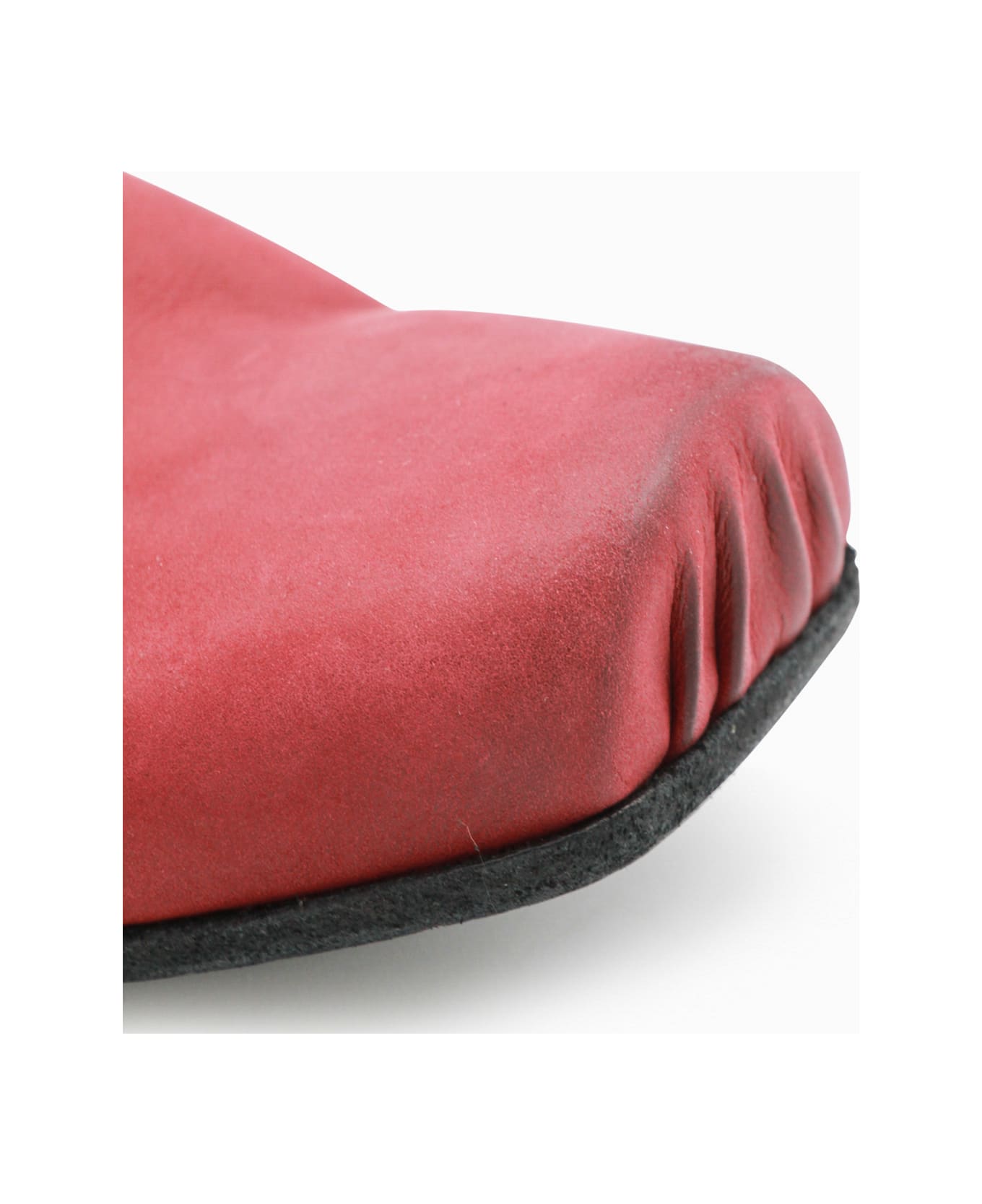 Uma Wang Red And Black Leather Ballet Flats - Red